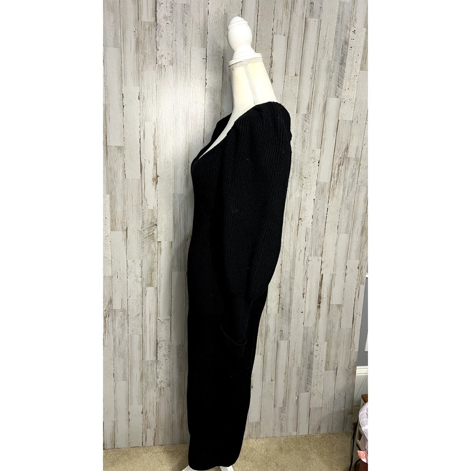 ASTR The Label ASTR The Label Women's Black Ribbed Knit Bodycon Midi Dress Size M / US 6-8 / IT 42-44 - 4 Thumbnail