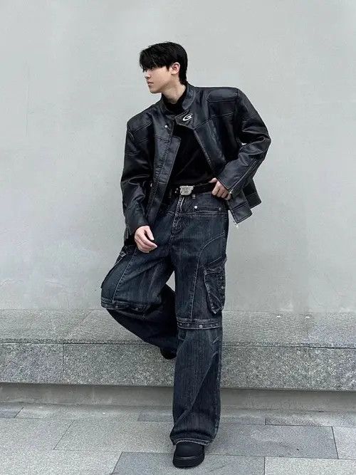 VIBE Cargo Studded Pocket Baggy Jeans Size US 29 - 4 Thumbnail
