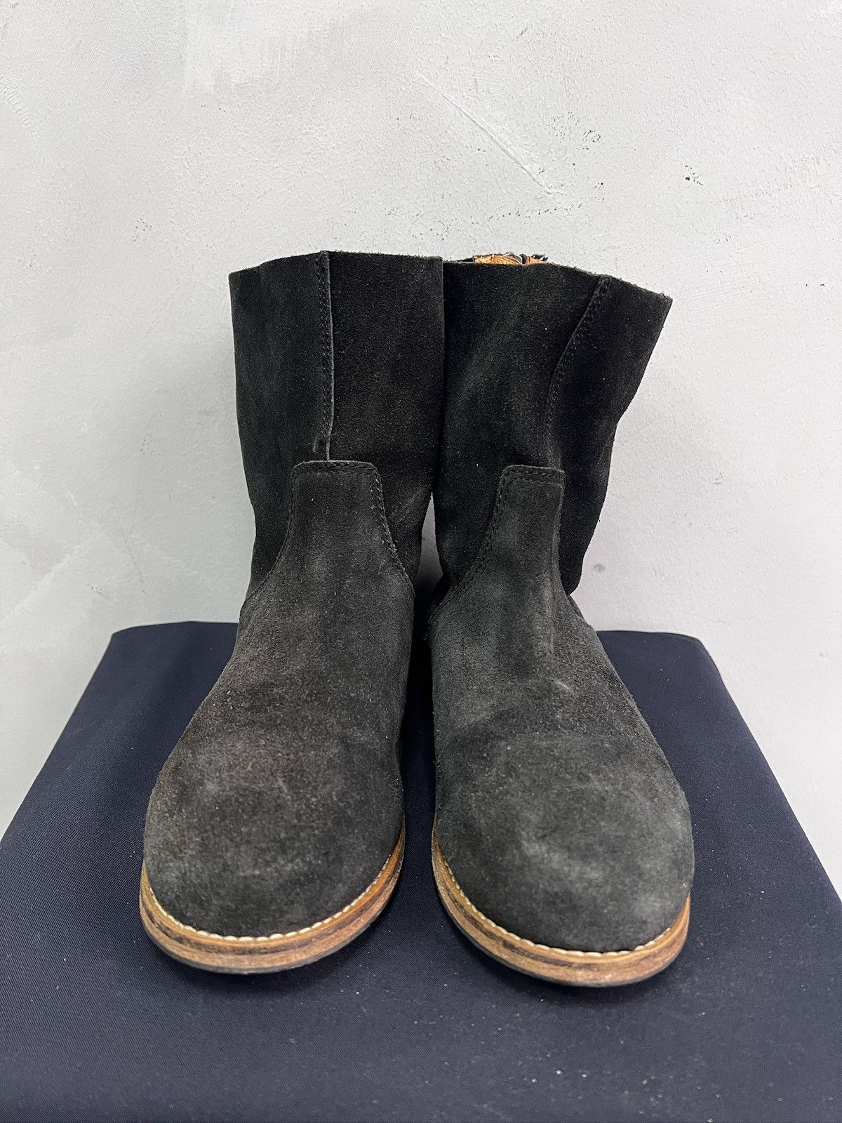 A.S.98 Ankle suede leather boots front zip guidi style gudrun Size US 7.5 / EU 40-41 - 5 Thumbnail