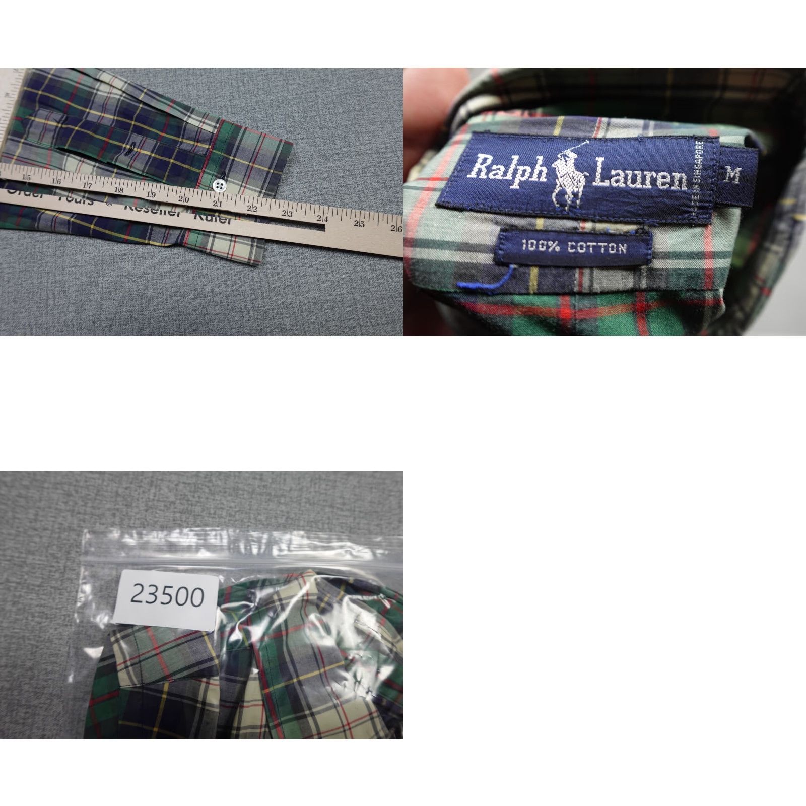 Polo Ralph Lauren Polo Ralph Lauren Shirt Men Medium Button-Front Lightweight Plaid Green Regular Size Size 40R - 8 Thumbnail