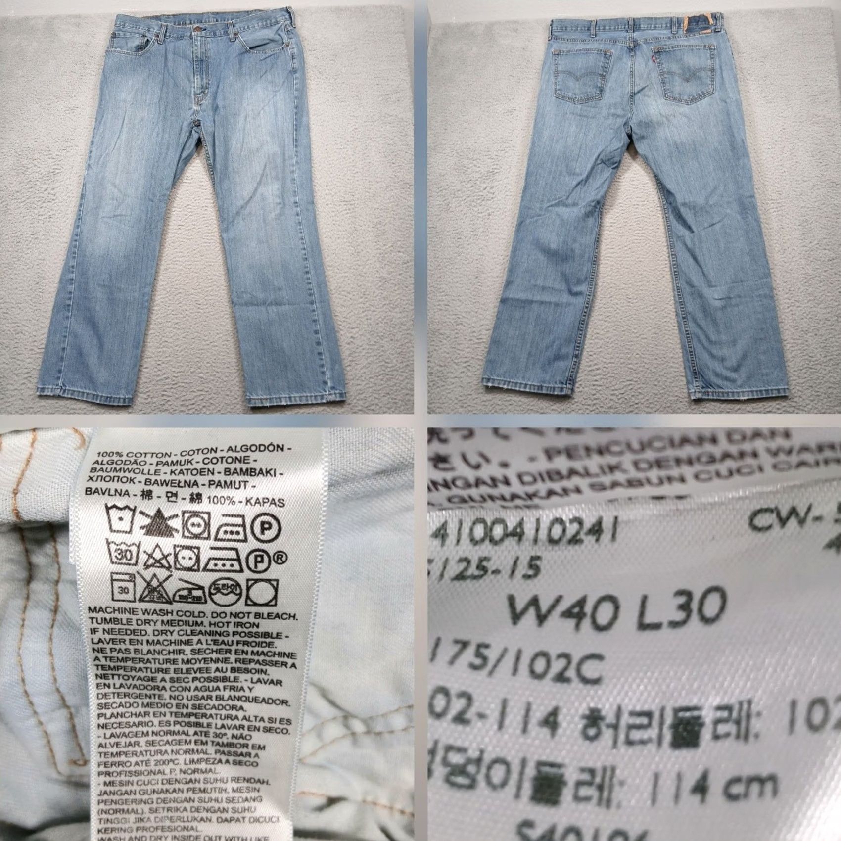 Levi's Levi'S Jeans Mens 40 Blue Men 40x30 Light Wash Straight Leg Denim Size US 40 / EU 56 - 2 Thumbnail