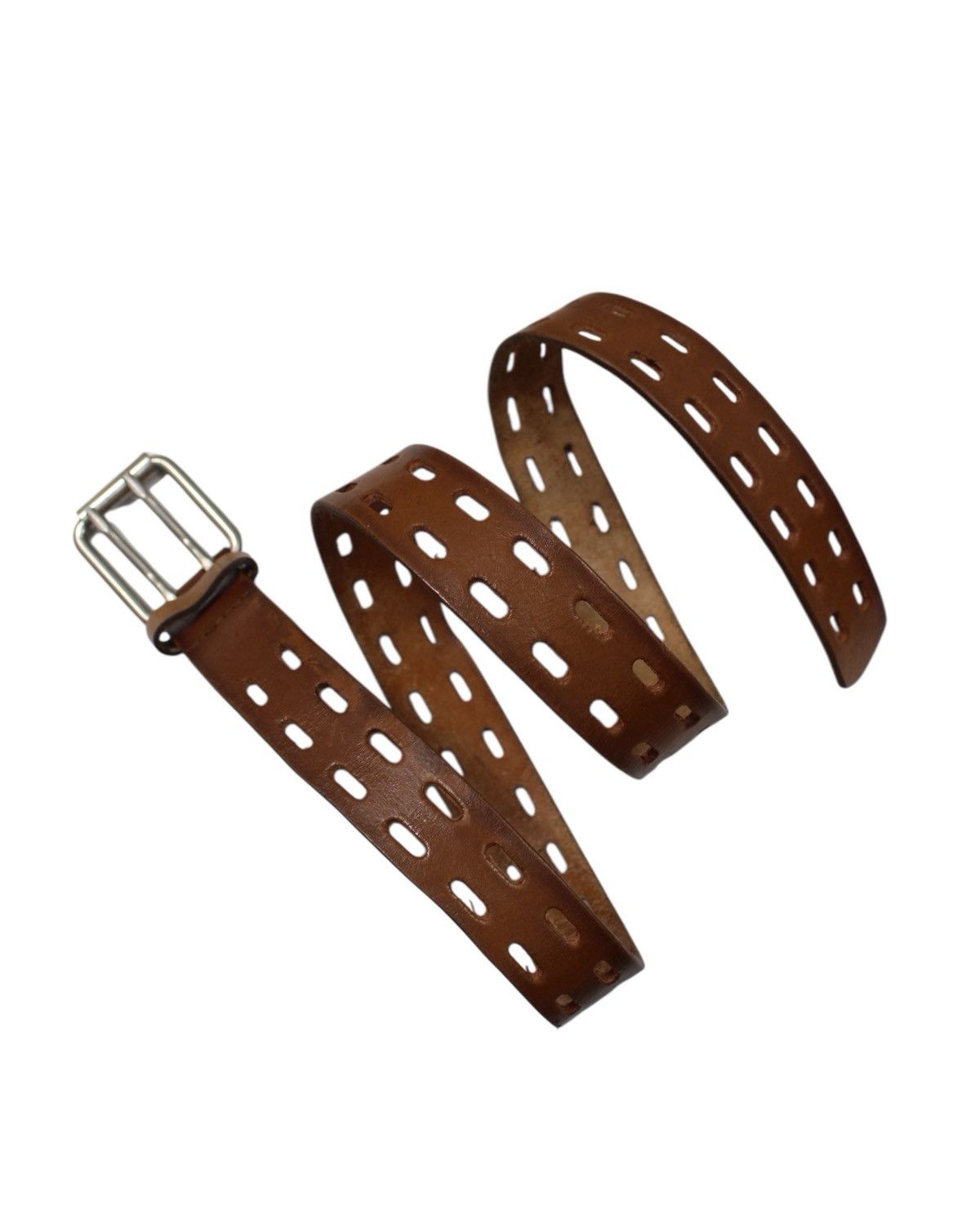 Hysteric Glamour 2000S DOUBLE PRONG PERFORATED LEATHER BELT Size ONE SIZE - 3 Thumbnail