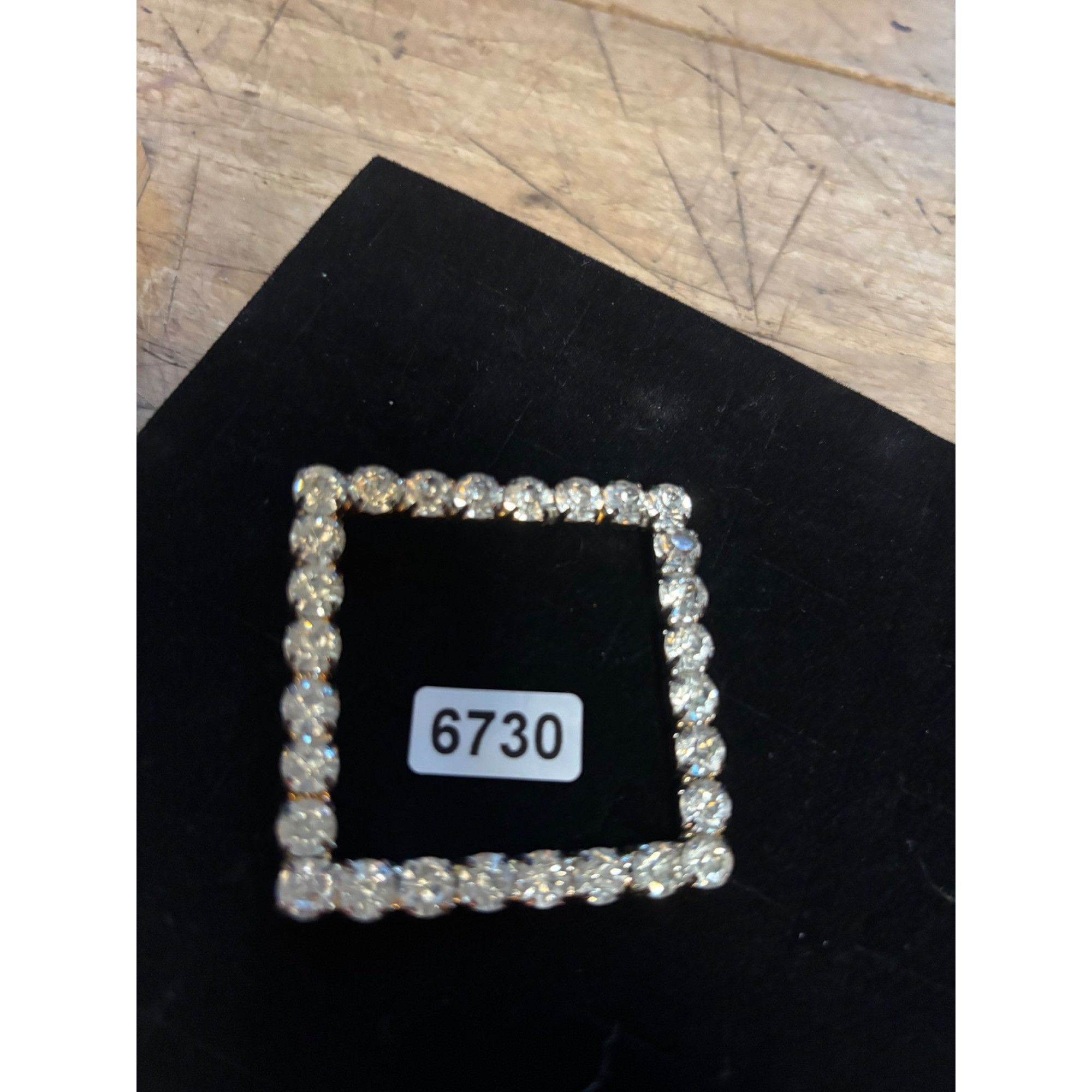Other Vintage Rhinestone Square Brooch Pin Size ONE SIZE - 3 Thumbnail