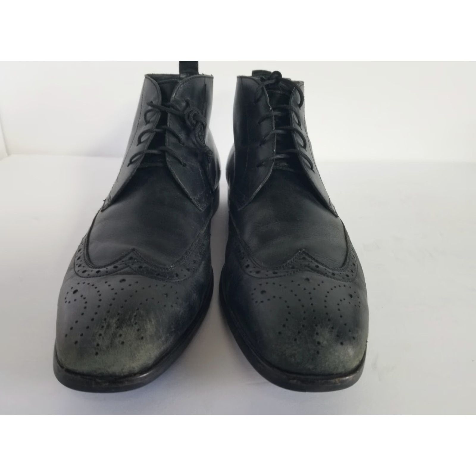 Hugo Boss HUGO BOSS Men’s Black Leather Lace Up Dress Chukka Ankle Boots US 10.5 Size US 11 / EU 44 - 6 Thumbnail
