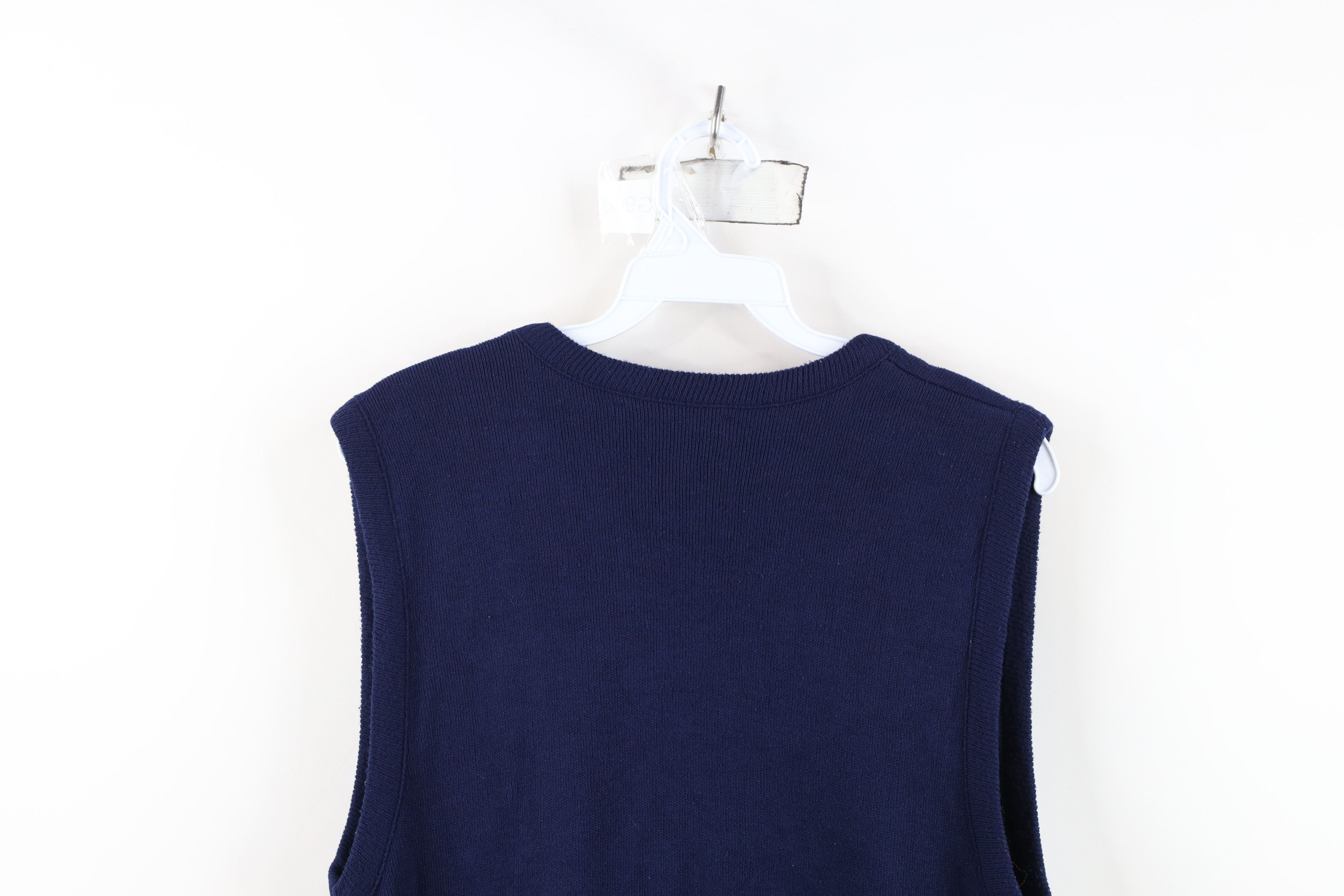 Vintage Vintage 70s Streetwear Blank Knit Sweater Vest Blue USA Size US L / EU 52-54 / 3 - 7 Thumbnail