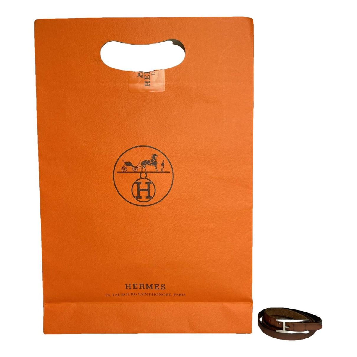 Other Hermès Behapi Brown Leather Bracelet Size ONE SIZE - 1 Thumbnail