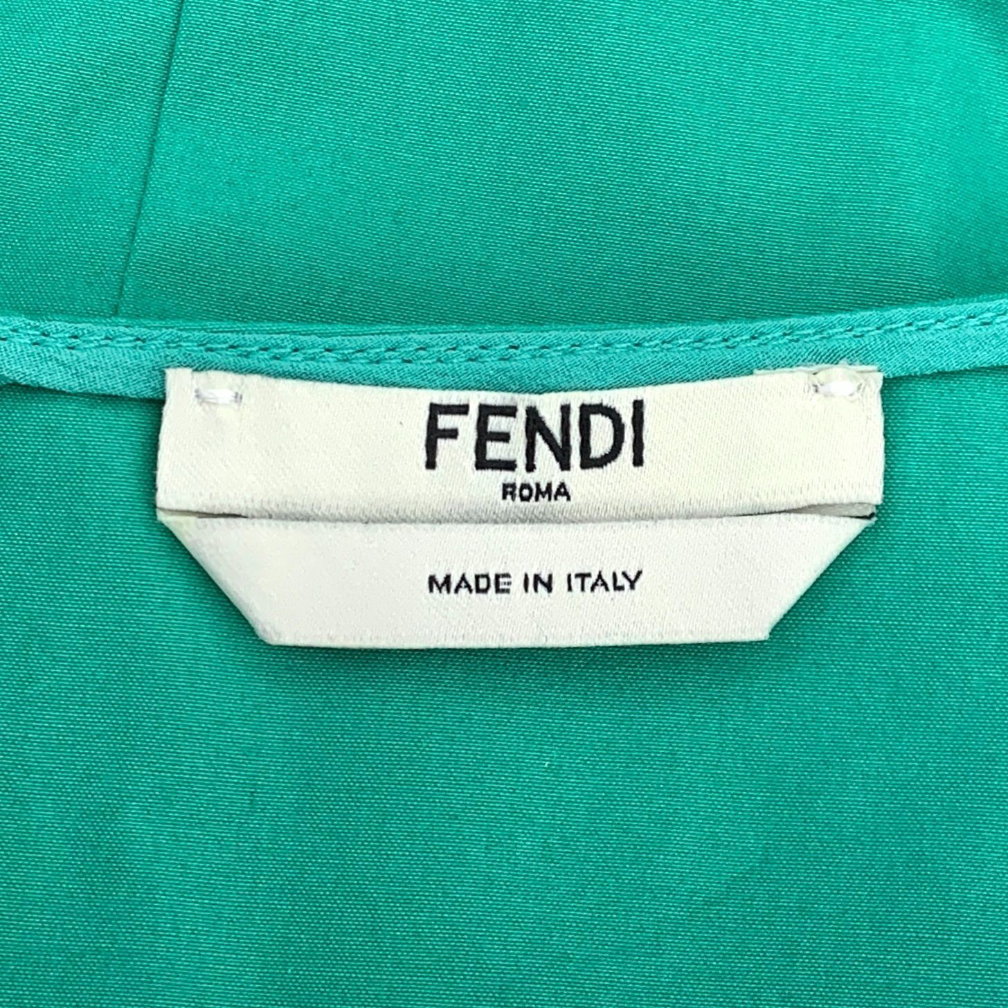 Fendi Fendi Roma Green & Blue Sleeveless Round Neck Dress Made In Size M / US 6-8 / IT 42-44 - 2 Thumbnail