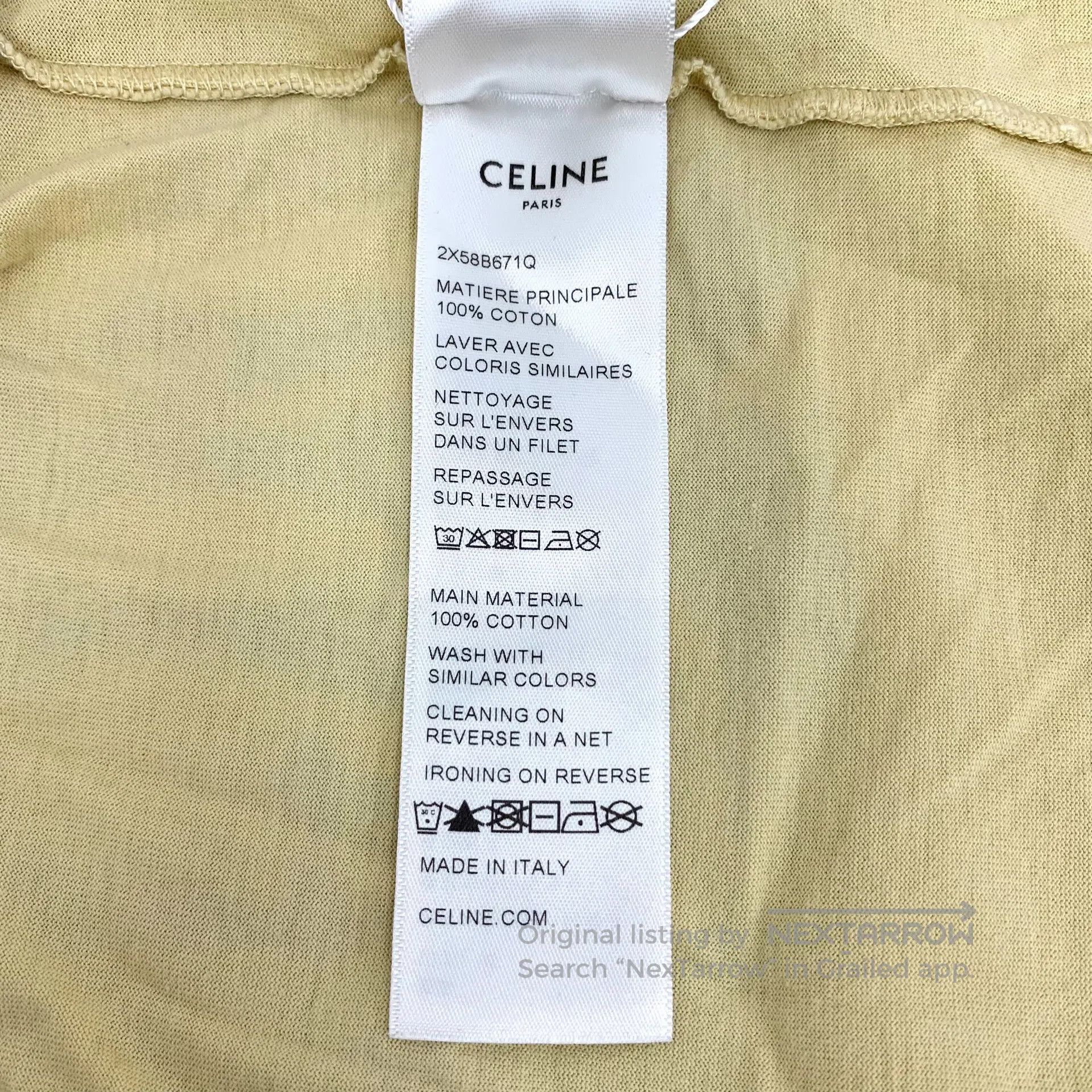 Celine Celine Yellow Logo Letter Triumph Arch Print Cotton Short Size S / US 4 / IT 40 - 8 Thumbnail