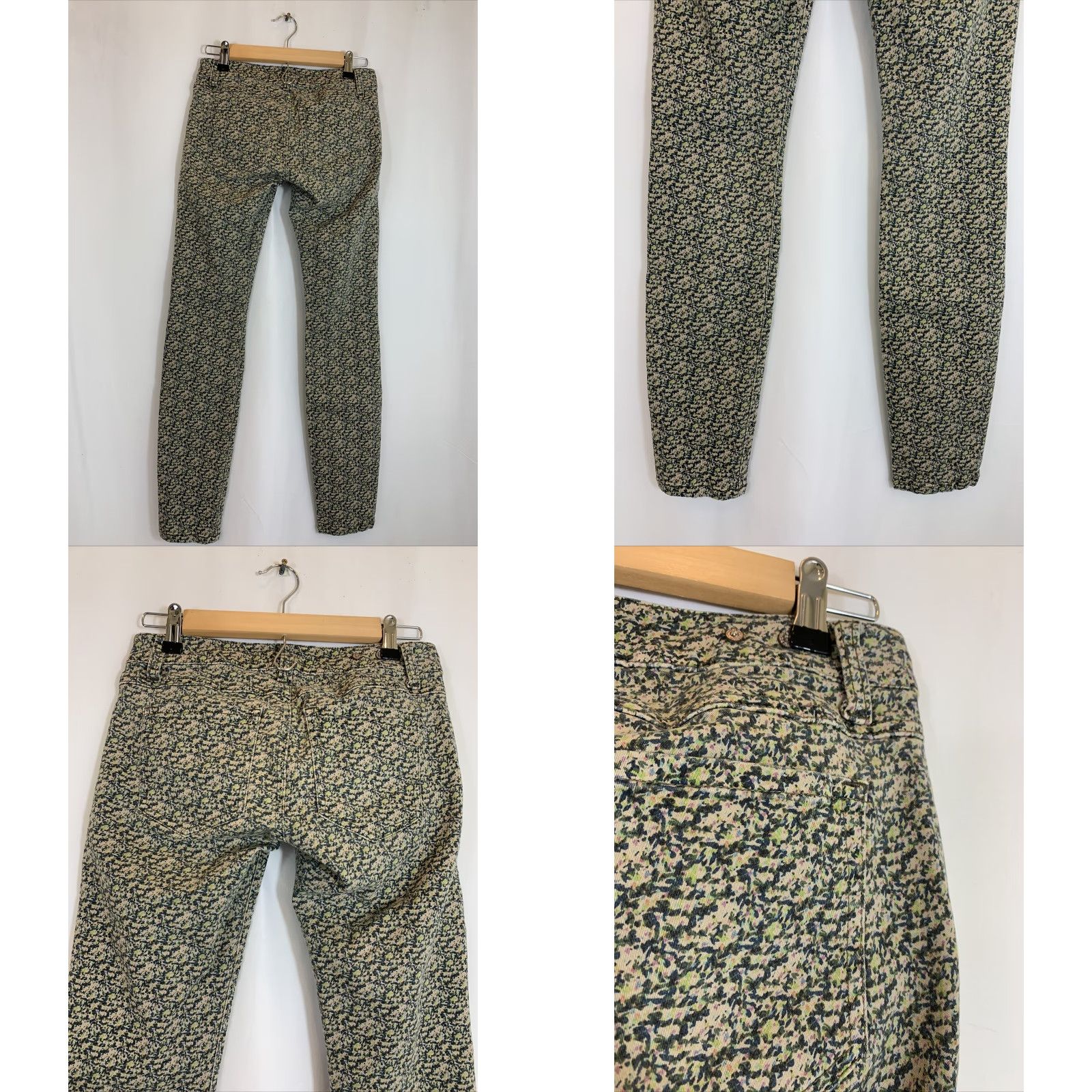 Vintage Cabi Jeans Womens Size 0 Skinny Denim Floral Green Jeans Size 25" / US 0 / IT 36 - 8 Thumbnail