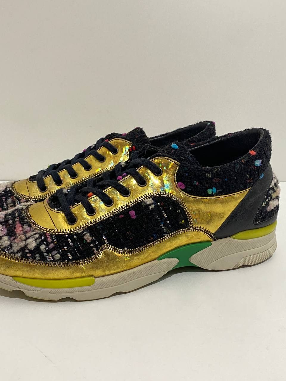 Chanel Chanel CC Logo Tweed Logo Shoes Low Top Sneakers Size US 9.5 / IT 39.5 - 5 Thumbnail