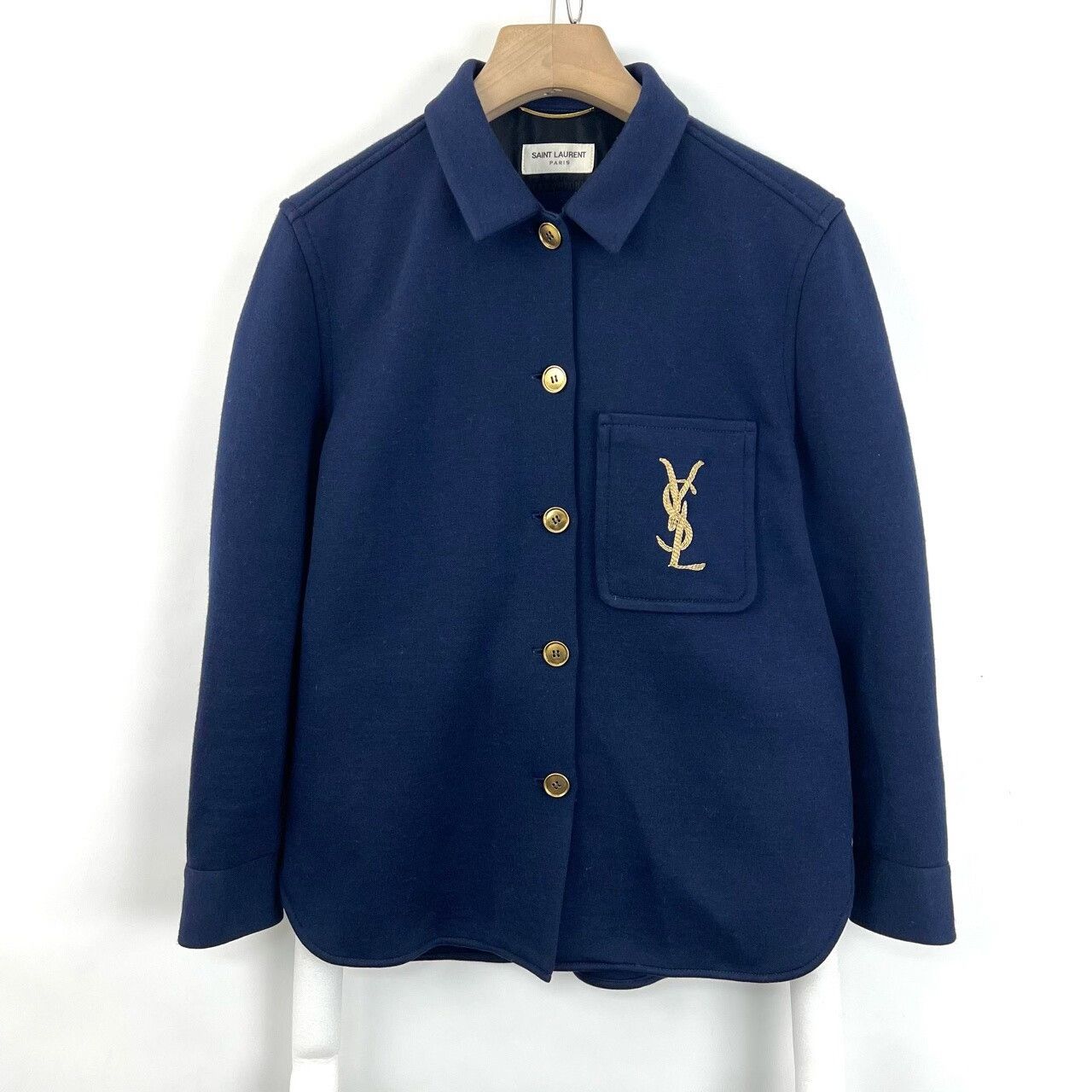 Saint Laurent Paris Saint Laurent Blue YSL Embroidery Jacket Size US M / EU 48-50 / 2 - 1 Thumbnail