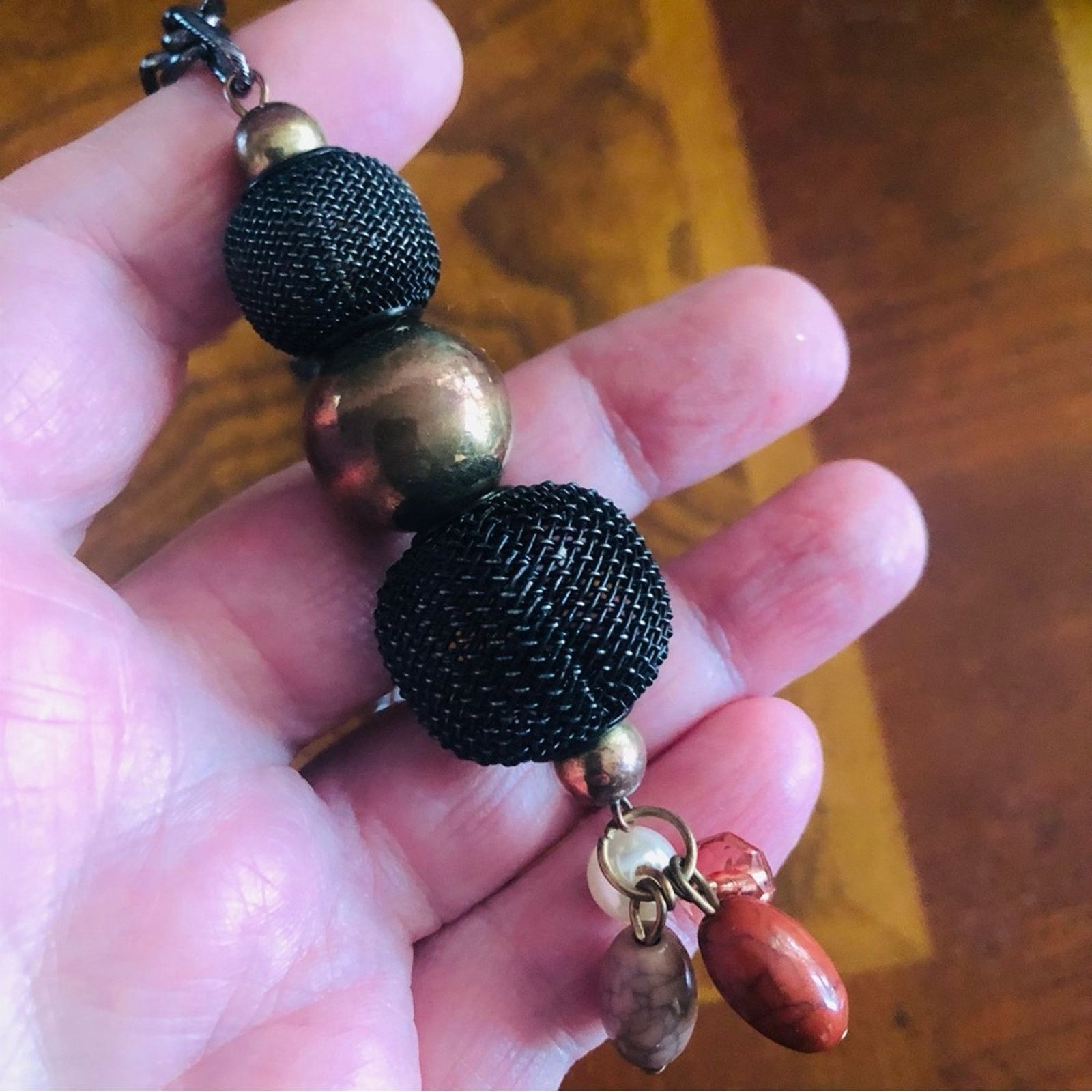 Handmade Handcrafted repurpose black gunmetal chain necklace Size ONE SIZE - 4 Thumbnail