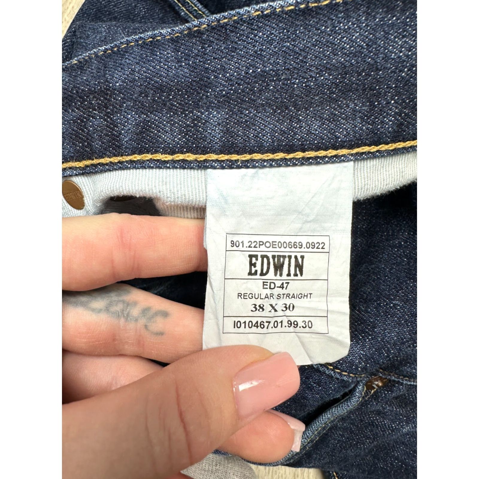 Edwin Edwin Jeans Mens Regular Straight Denim Pants Size 38 Blue Size US 38 / EU 54 - 7 Thumbnail