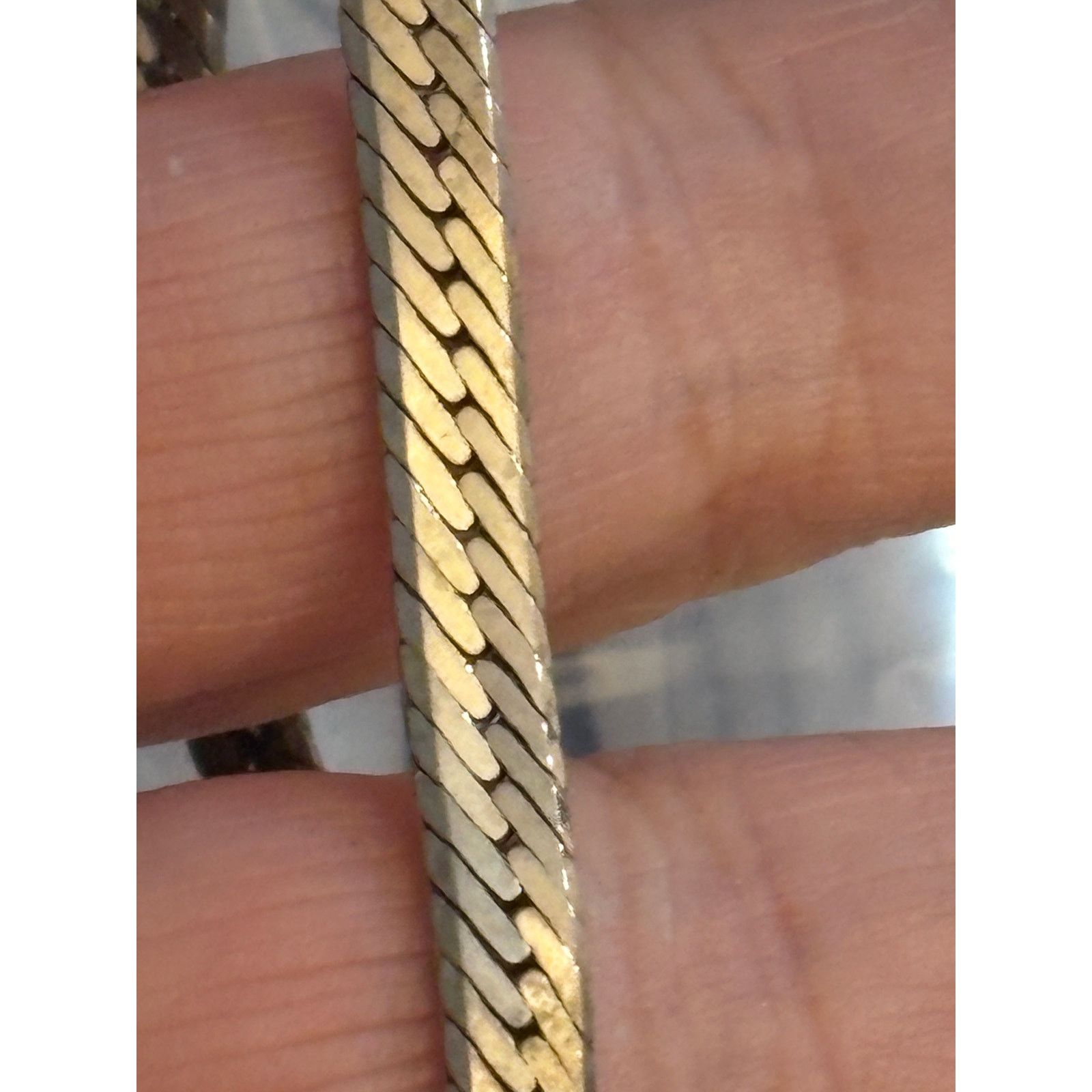 Other Vintage Silver Tone Herringbone Chain Necklace 24.5” Size ONE SIZE - 3 Thumbnail