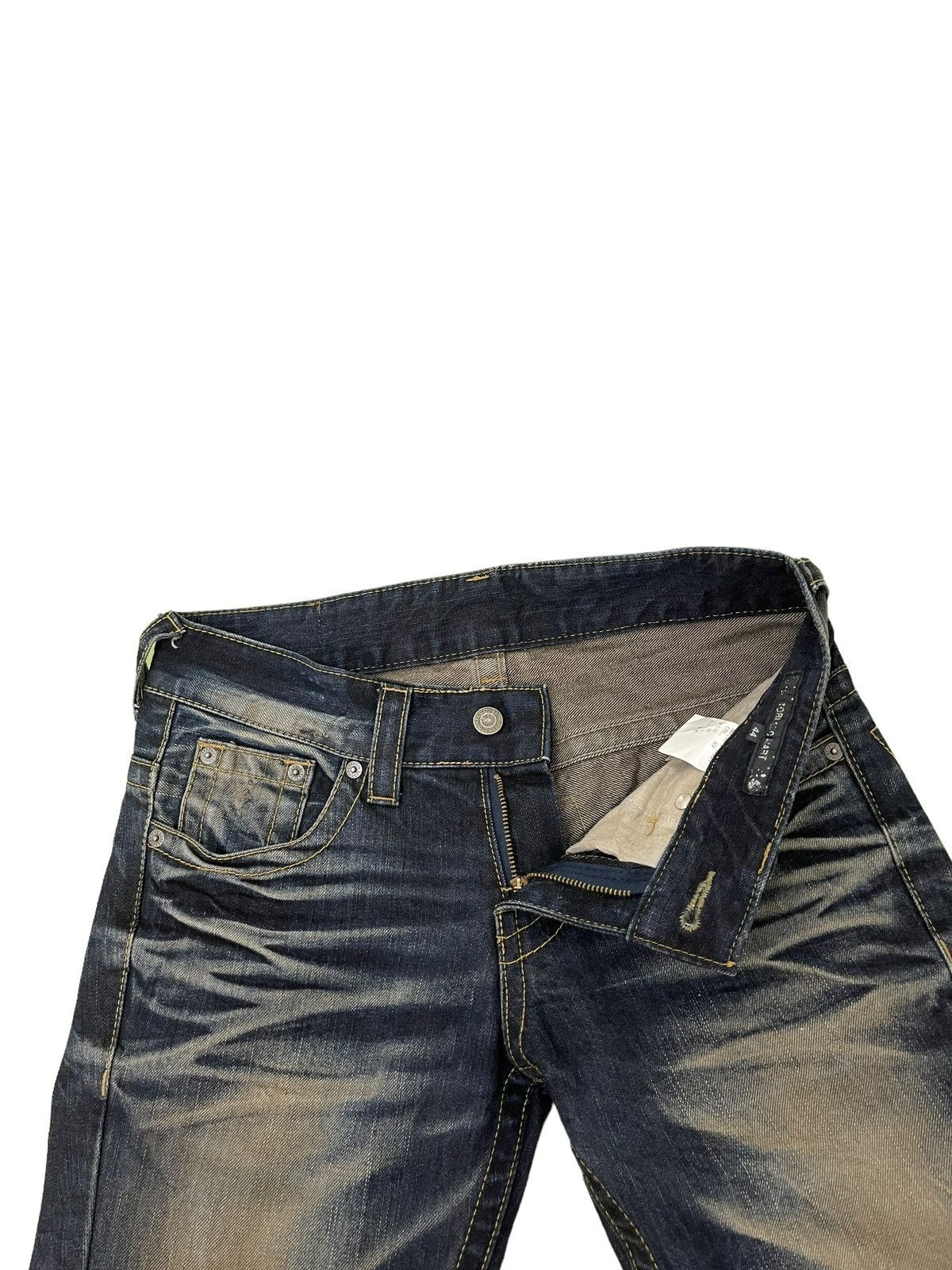 Japanese Brand Flare Jeans Tornado Mart Faded Distress Boot Cut 8🟦8 Size US 29 - 10 Thumbnail