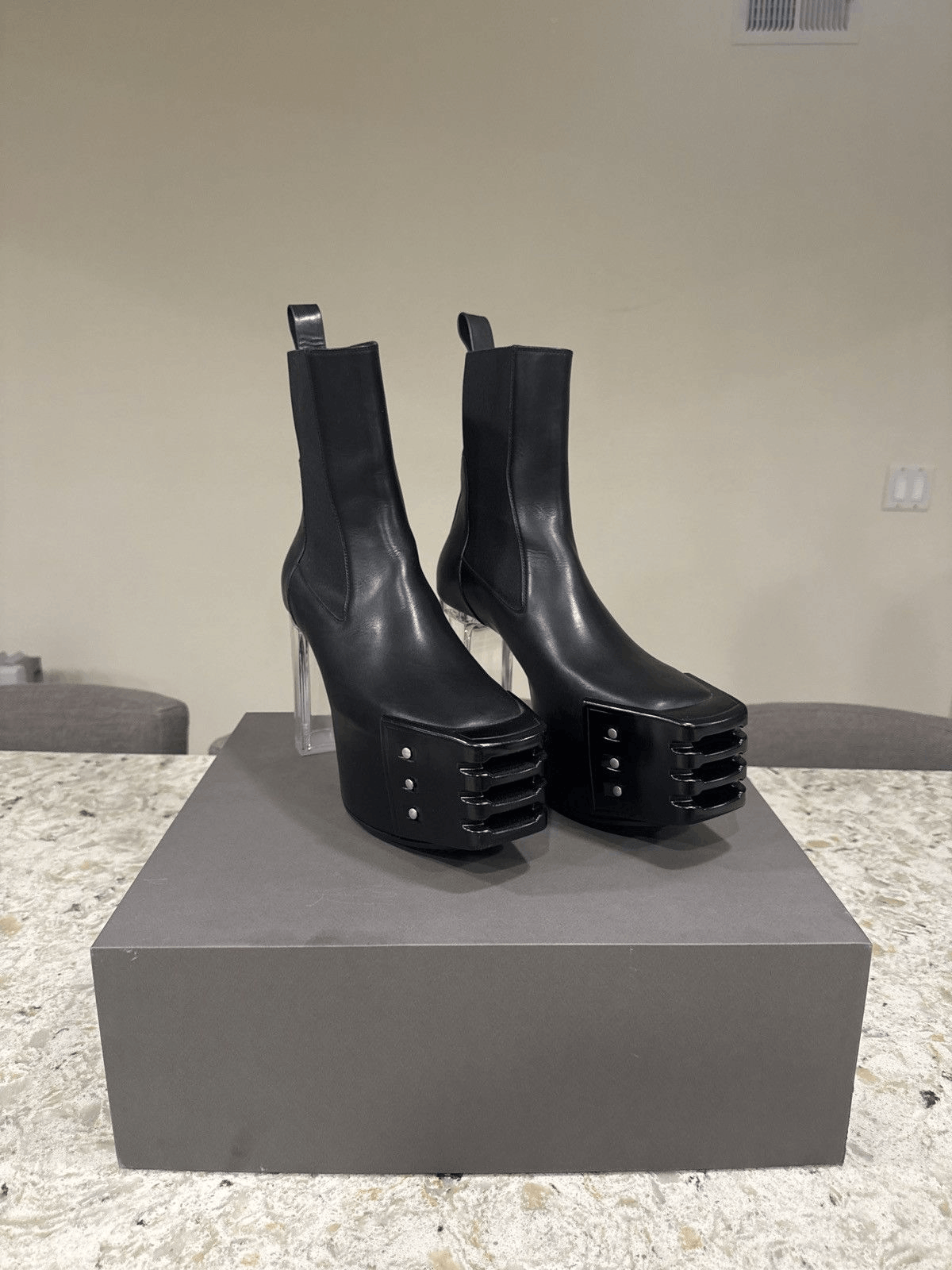 Rick Owens SIZE 44/11 FW22 STROBE RICK OWENS KISS HEELS BOOTS
