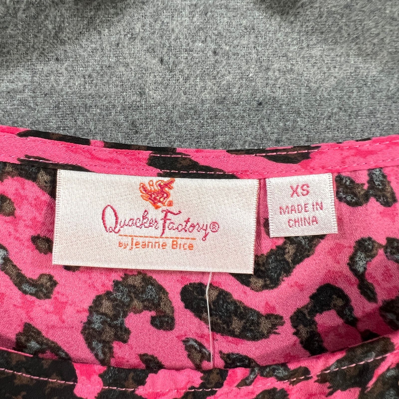 Other Quacker Factory Printed Caftan TOP Pink Animal, X-Small Size XS / US 0-2 / IT 36-38 - 3 Thumbnail
