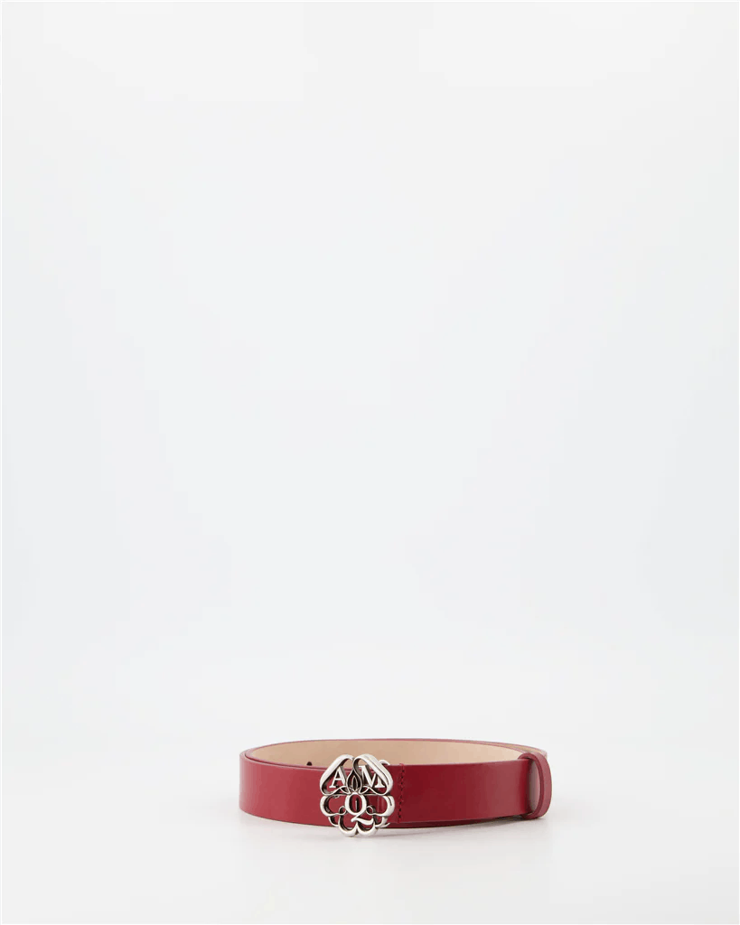 Alexander McQueen o1y0325 Size: 30 / Belt in Burgundy Size ONE SIZE - 3 Thumbnail