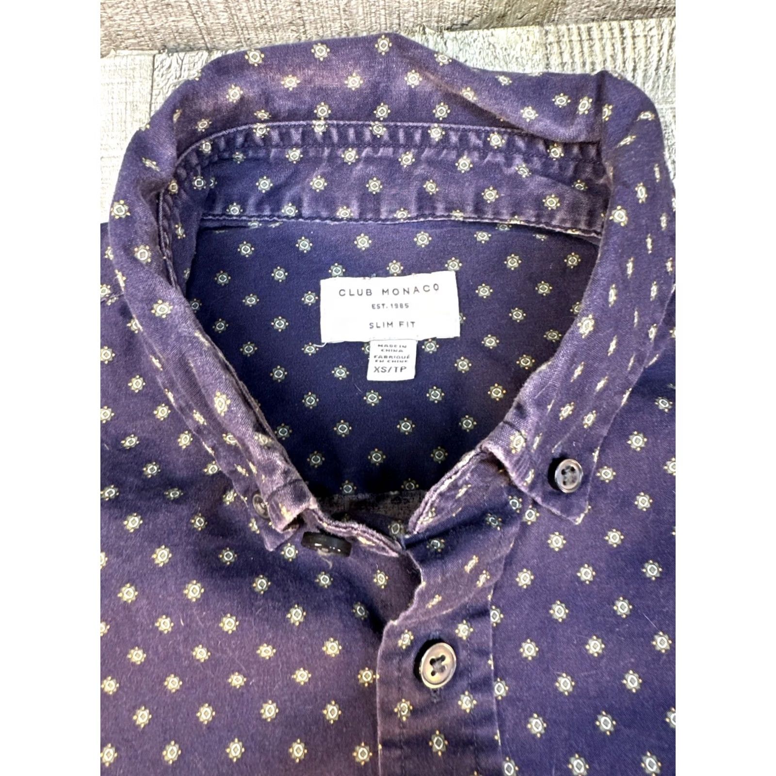 Club Monaco VINTAGE? Club Monaco Blue Button-Up Shirt Men XS Slim Fit Casual Long Sleeve Size US XS / EU 42 / 0 - 2 Thumbnail