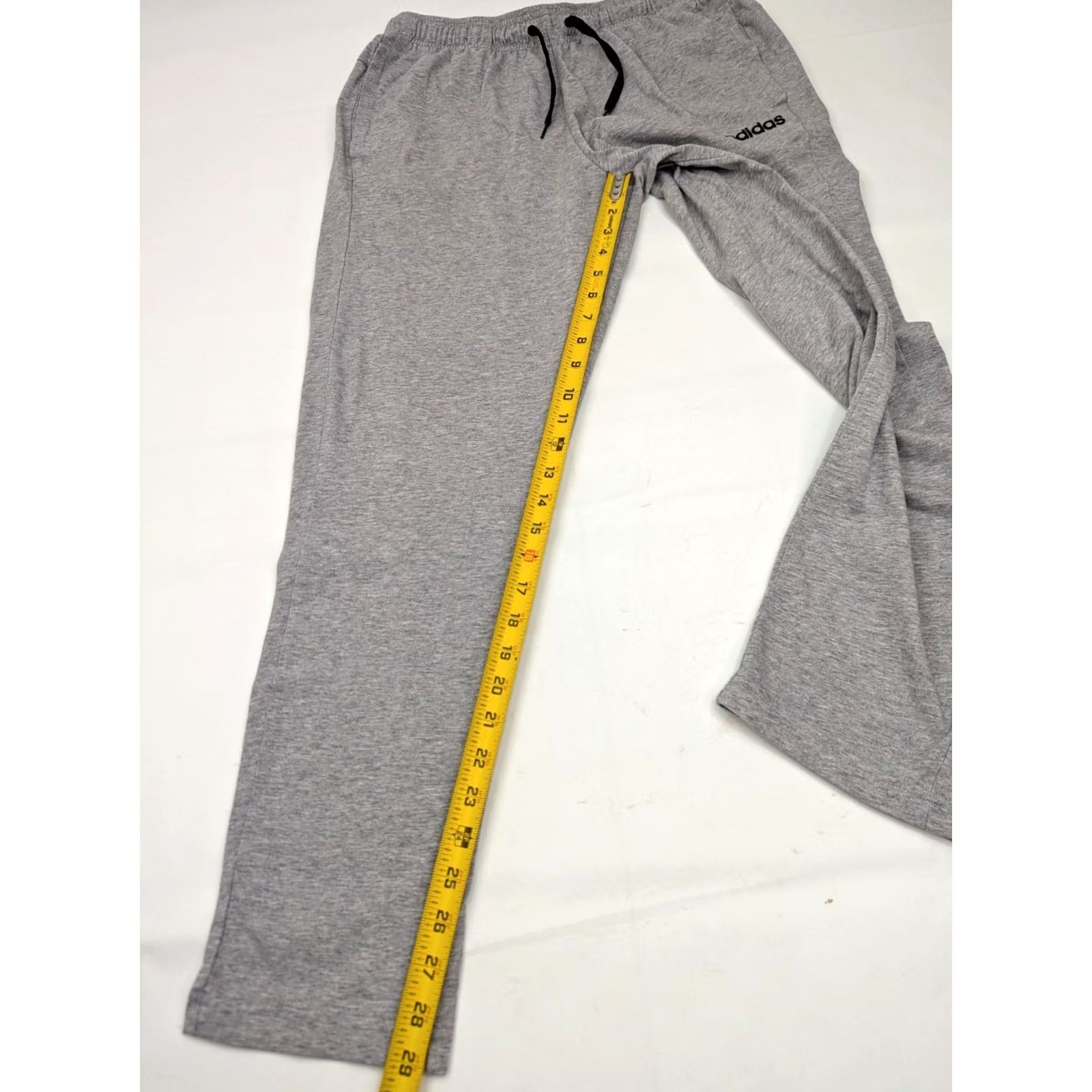 Adidas Adidas Sweat Pants Men L (30x29) Gray Athletic Tapered Lightweight Elastic Waist Size US 33 - 3 Thumbnail