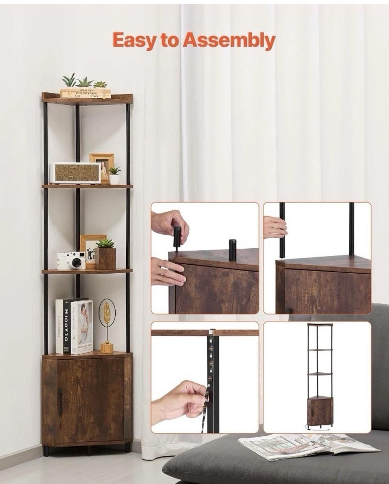 Other VEVOR 5 Tier Corner Shelf Corner Stand LED Light Doors Rack Size ONE SIZE - 6 Thumbnail