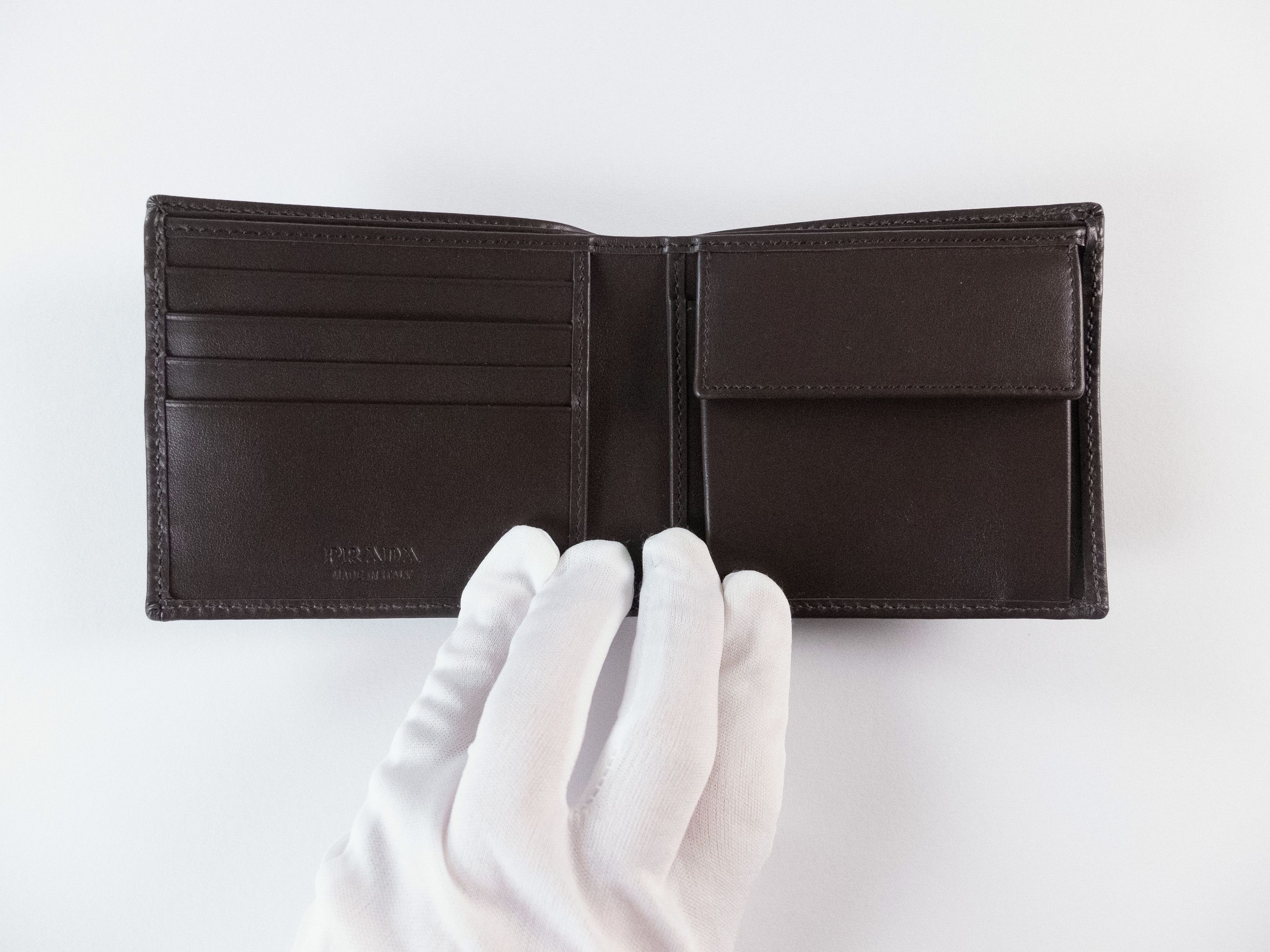 Prada PRADA navy blue & brown nylon & suede bifold wallet Size ONE SIZE - 5 Thumbnail