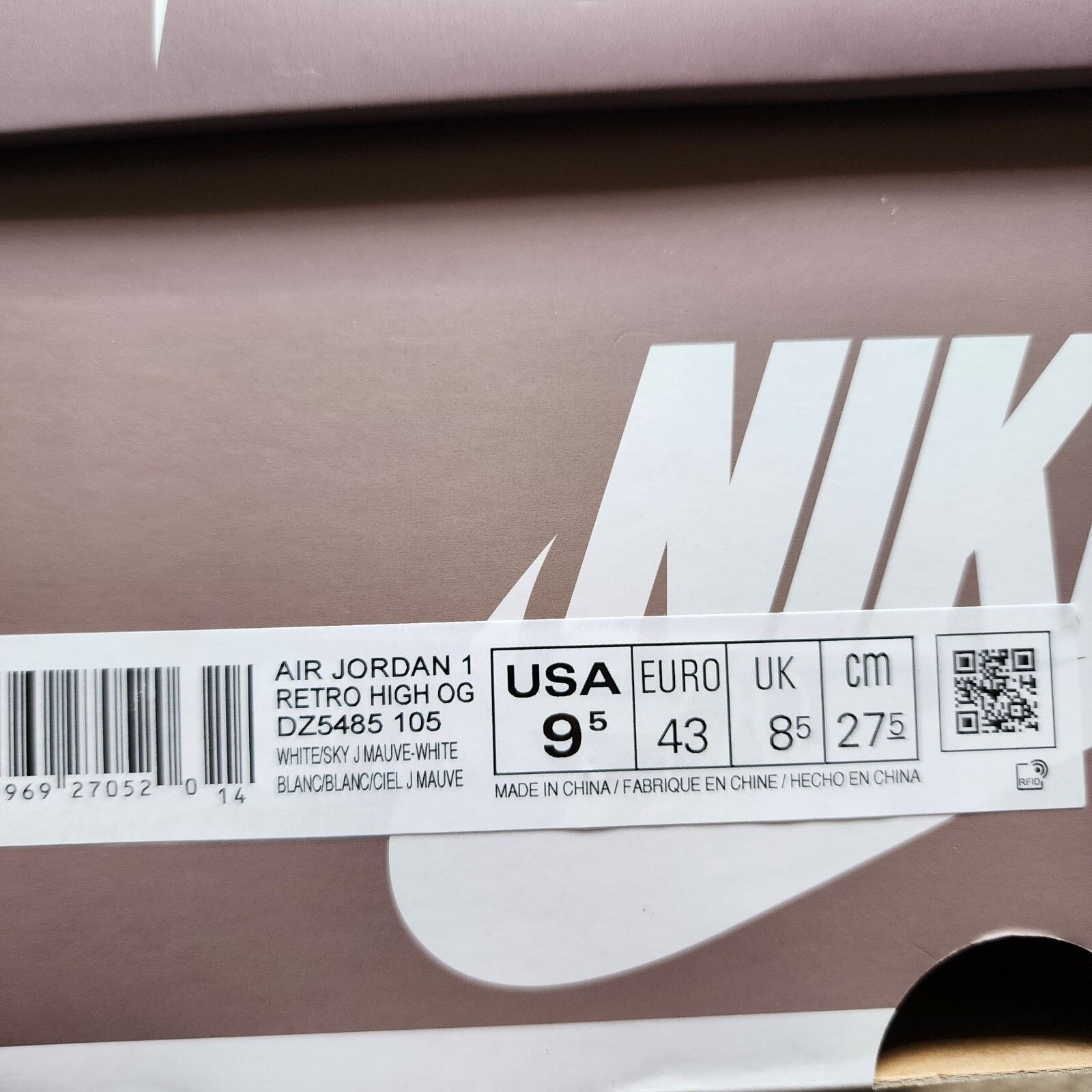 Jordan Brand Air Jordan 1 Retro OG High Mauve Brand New Sz 9.5 Size US 9.5 / EU 42-43 - 10 Thumbnail