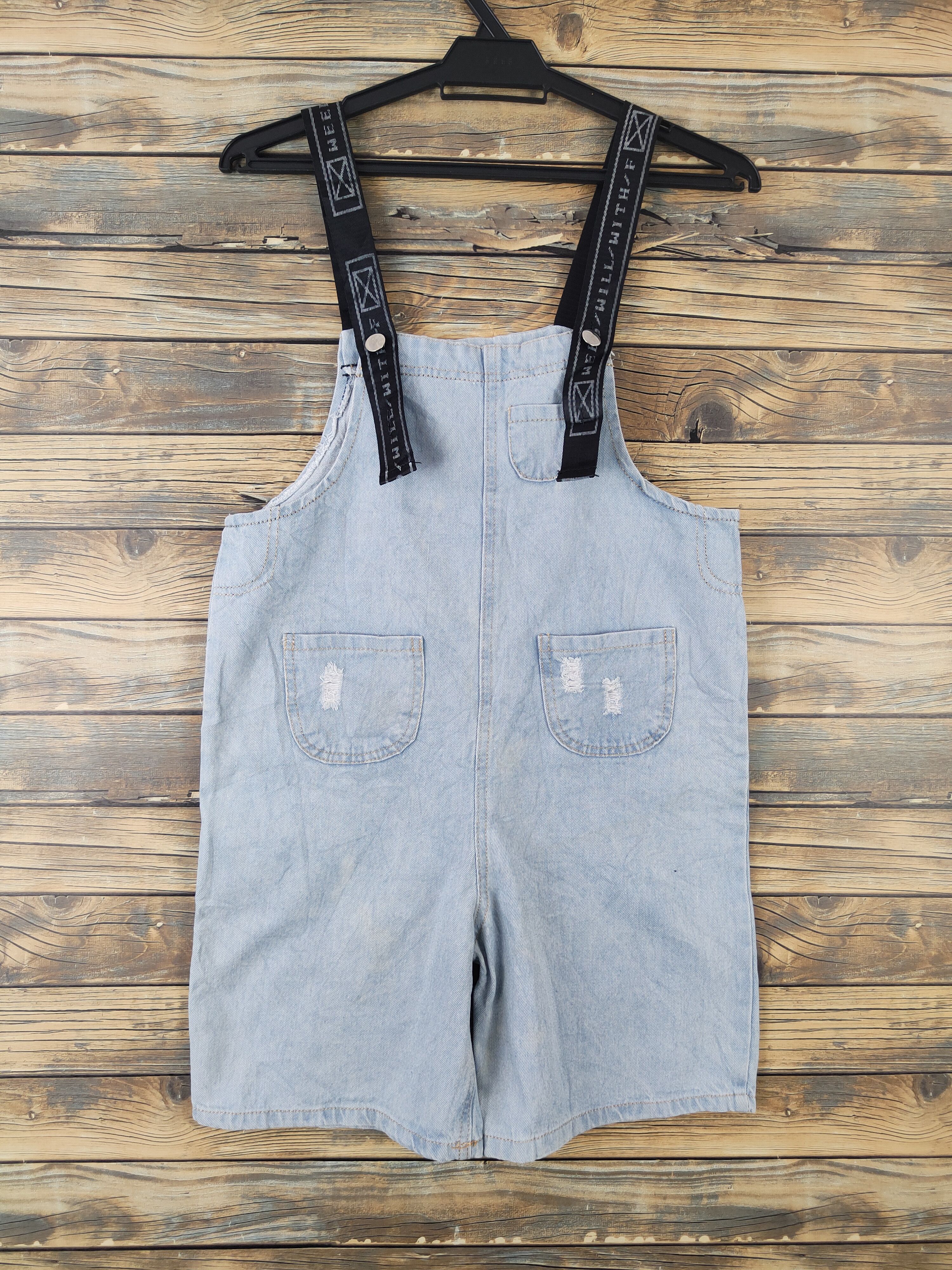 Japanese Brand × Vintage Vintage Japanese Brand Light Blue Denim Shortall Jumpsuits Size 34" / US 12 / IT 48 - 1 Thumbnail