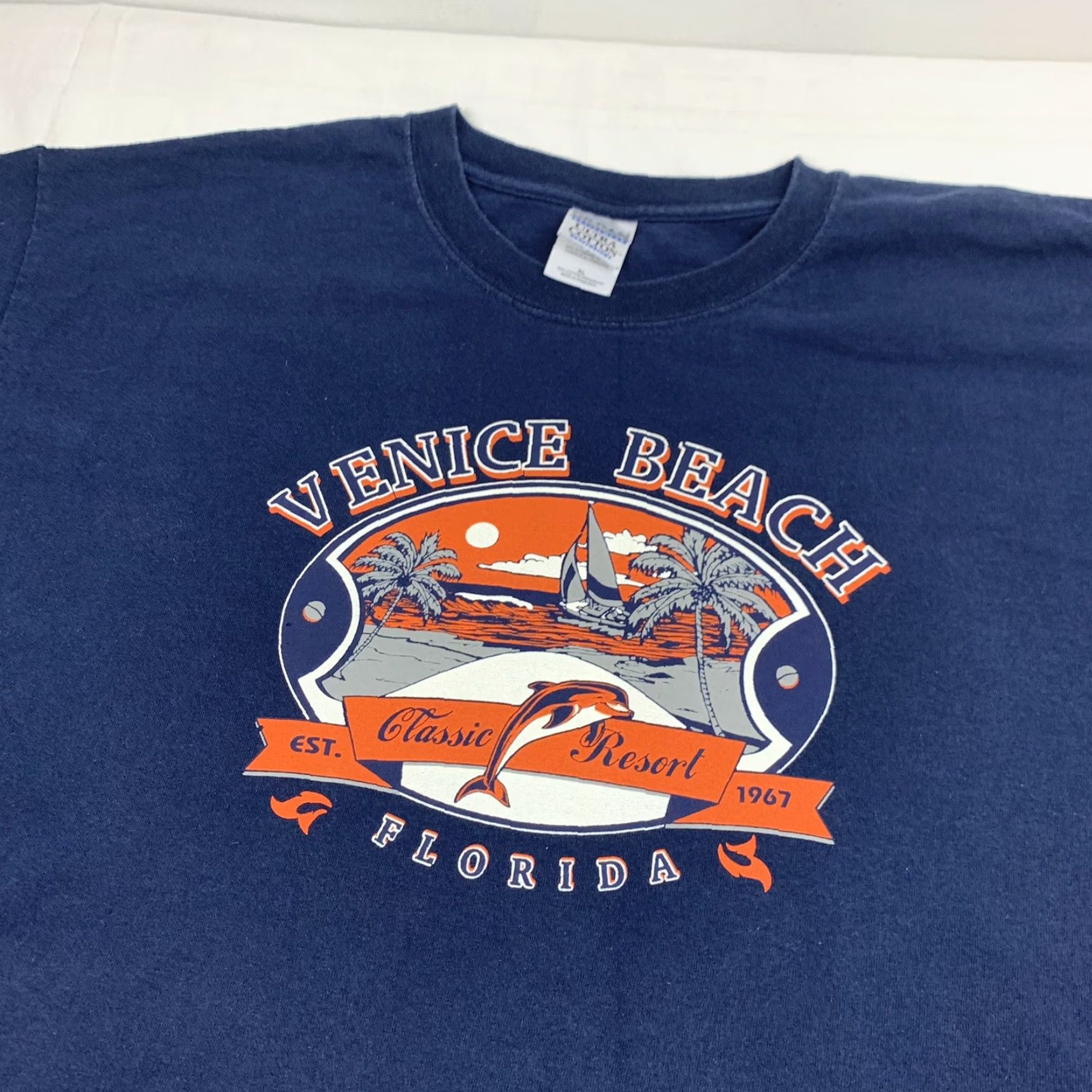 Gildan Vintage Venice Beach Florida T Shirt Adult XL Blue Classic Resort Travel Tourist Size US XL / EU 56 / 4 - 3 Thumbnail