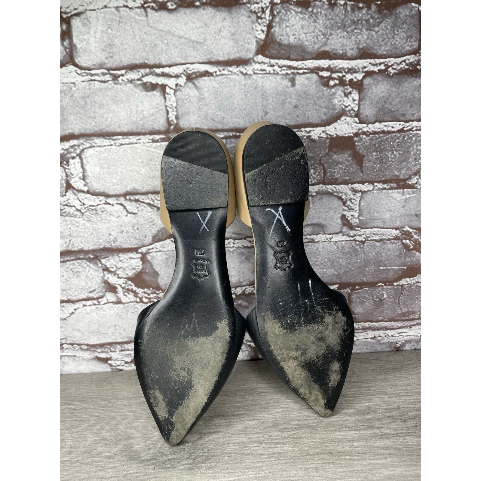 Tory Burch Tory Burch Viv D'Orsay Black Nude Leather Pointed Toe Flats Size US 7 / IT 37 - 19 Thumbnail