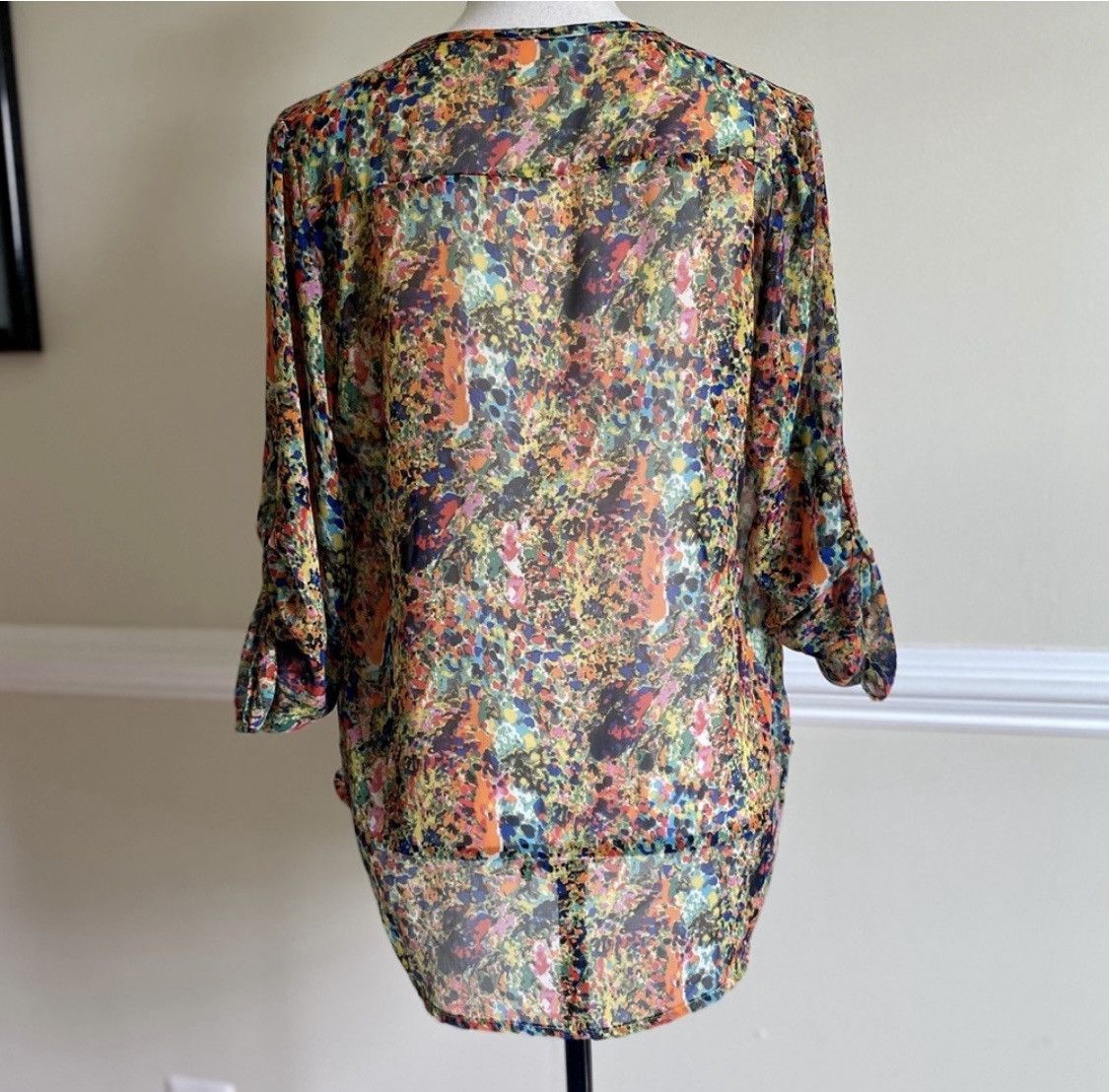Other MULTI COLOR PAINT SPLATTER SEMI SHEER BLOUSE Size S Size S / US 4 / IT 40 - 7 Thumbnail