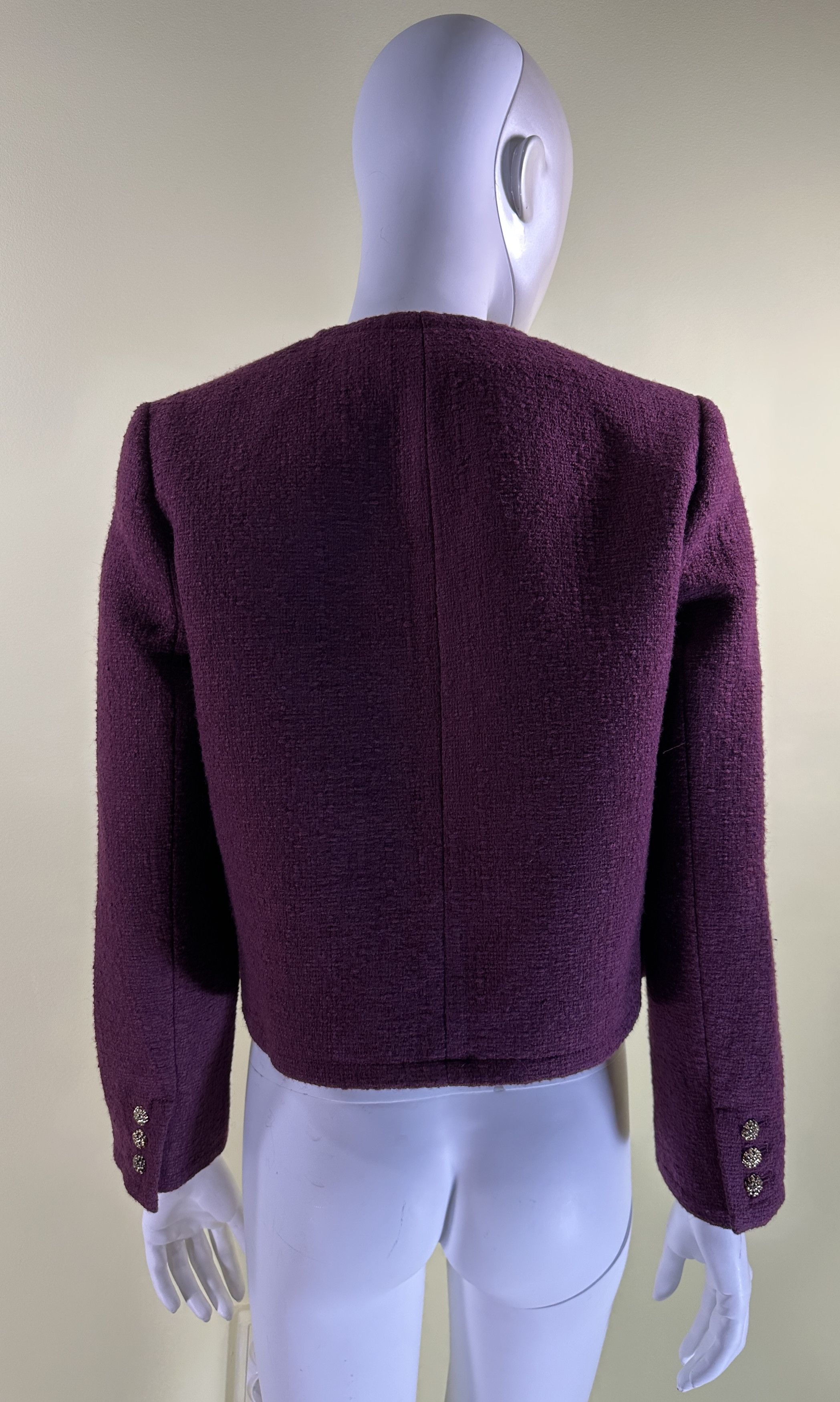 ba&sh Burgundy jacket Meredith tweed Size S / US 4 / IT 40 - 4 Thumbnail