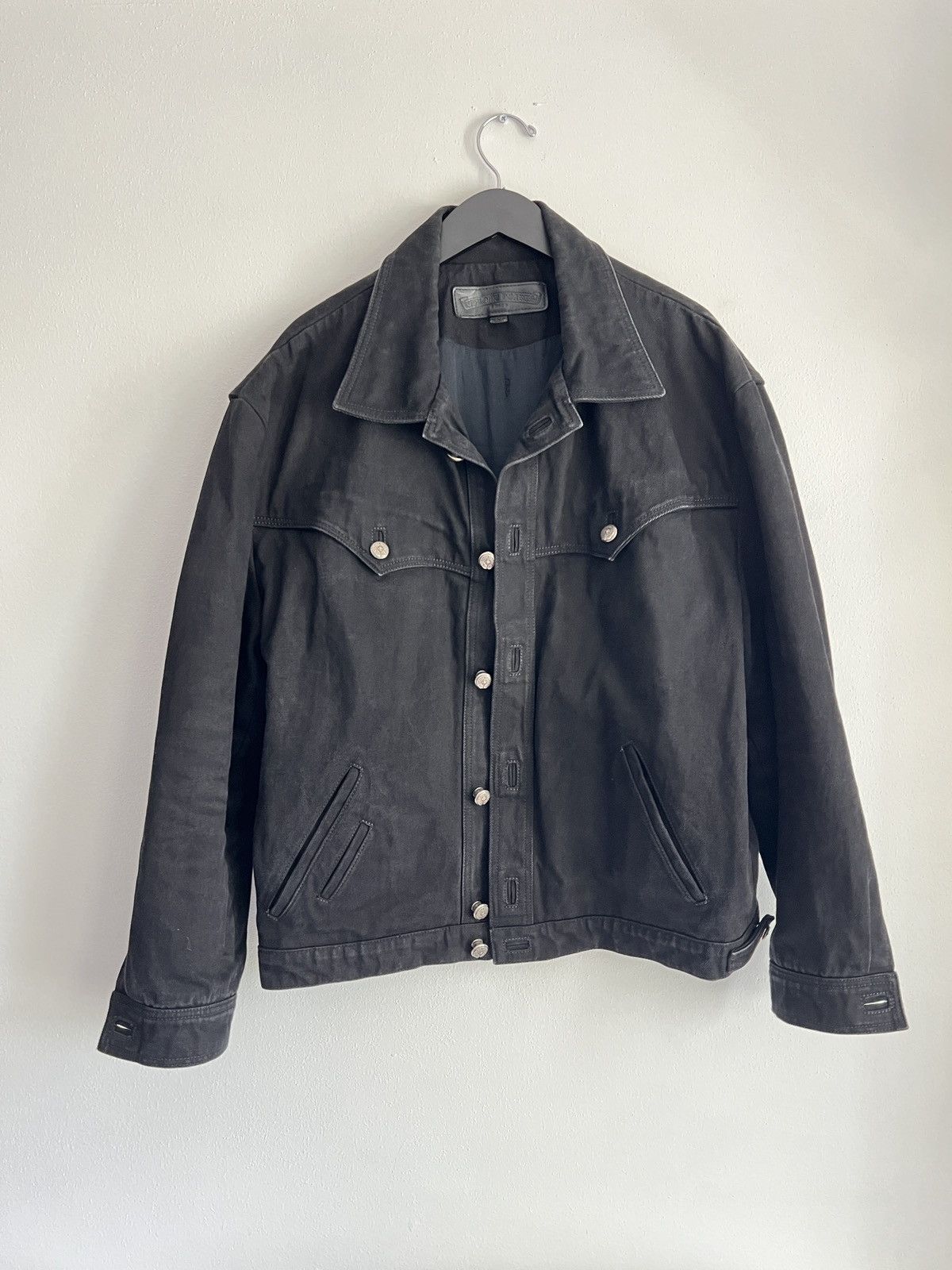 image of Chrome Hearts Western Denim Jacket - in Black, Men's (Size 2XL)