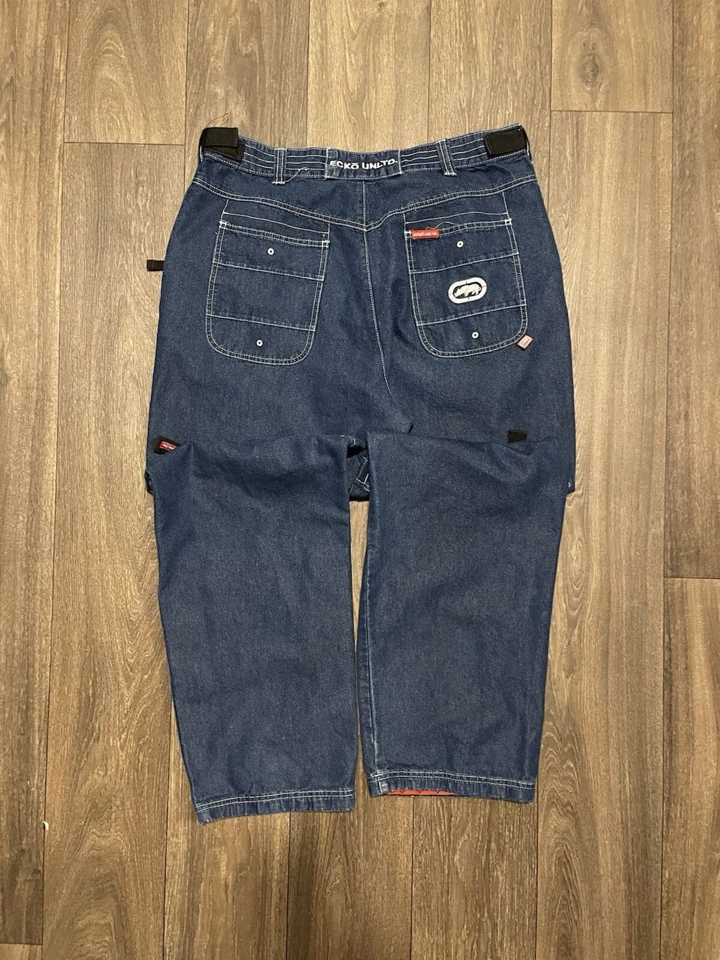 Ecko unltd x marvel denim baggy jeans W/ buckles size 36