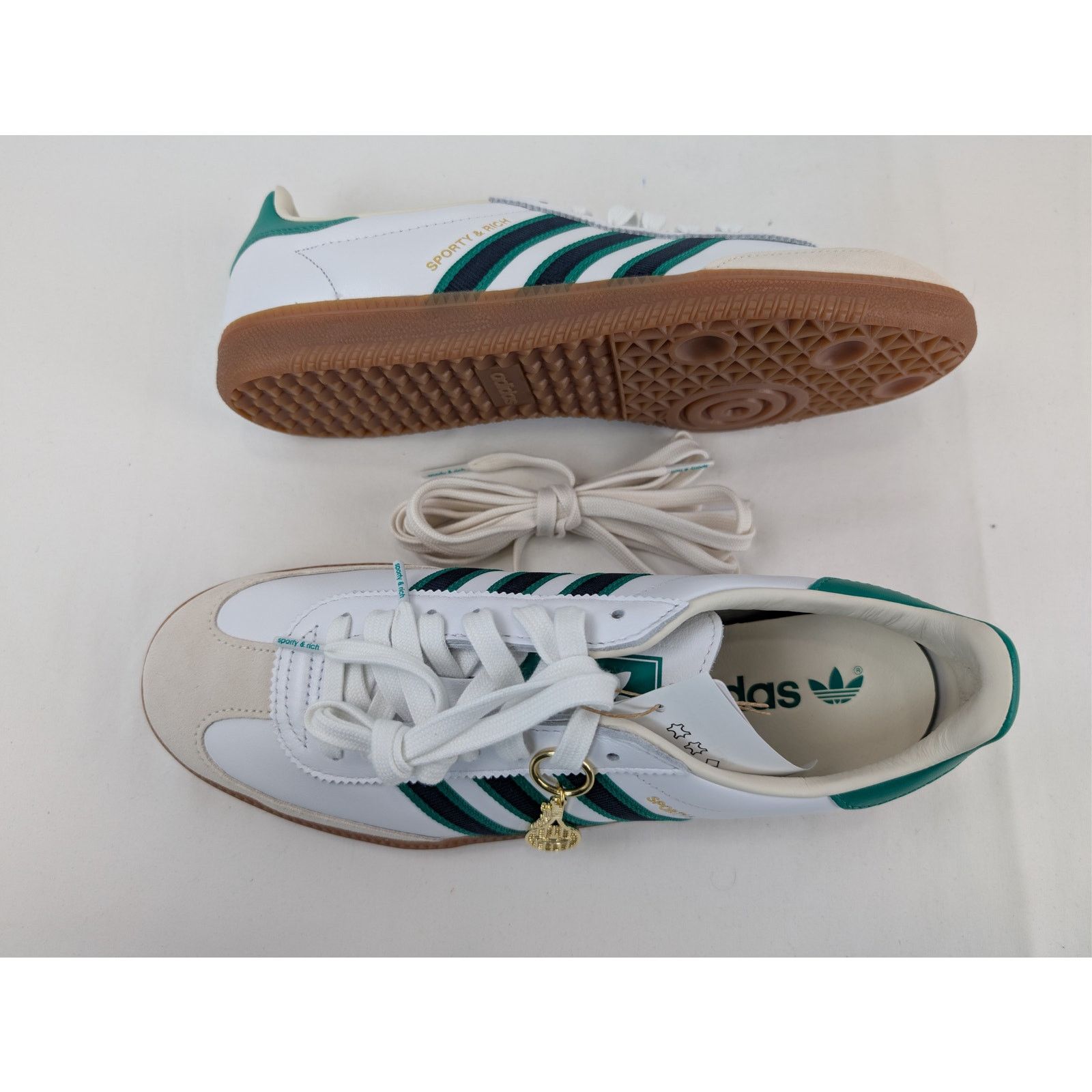Adidas × Sporty & Rich o1rshd1 AS 250 Low-Top Sneakers in White / Green Size US 9.5 / EU 42-43 - 1 Thumbnail