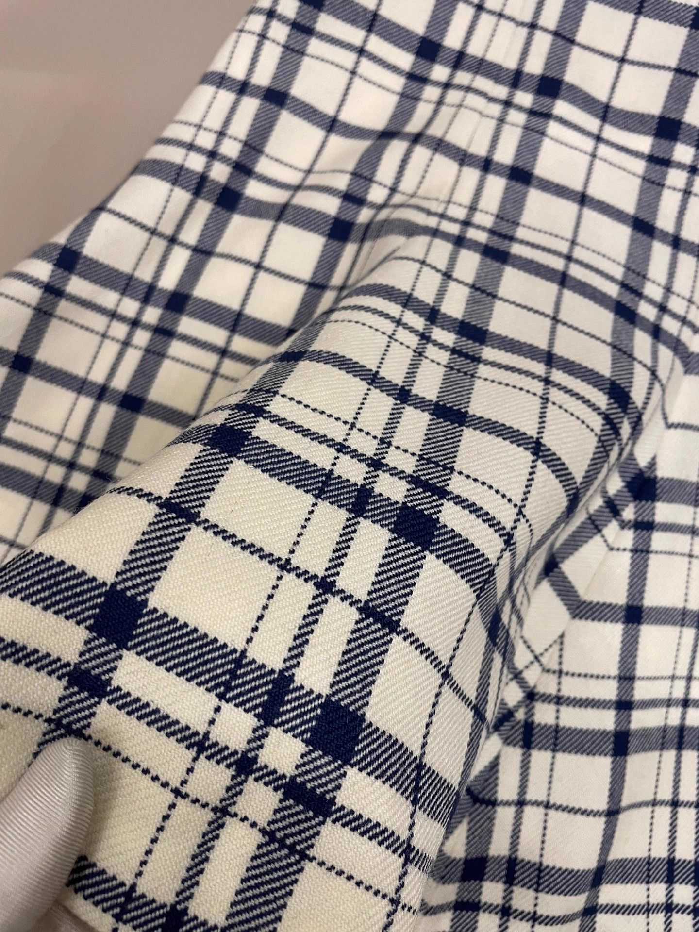 Other Christian Dior White Blue Plaid Wool Skirt F38 Size 27" / US 4 / IT 40 - 7 Thumbnail
