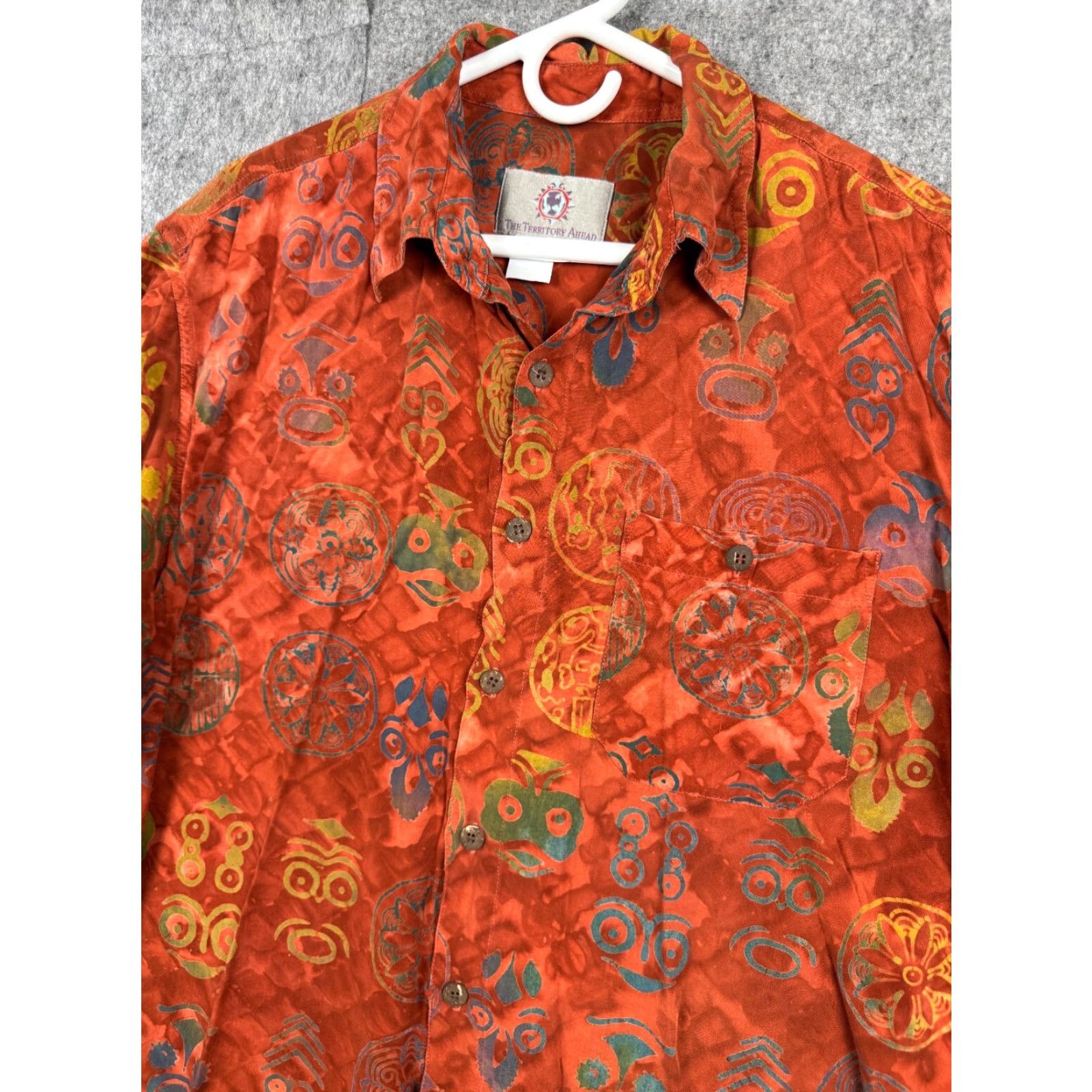 The Territory Ahead Territory Ahead Shirt Mens XL Hawaiian Rayon Tiki Abstract Floral AOP * Size US XL / EU 56 / 4 - 2 Thumbnail