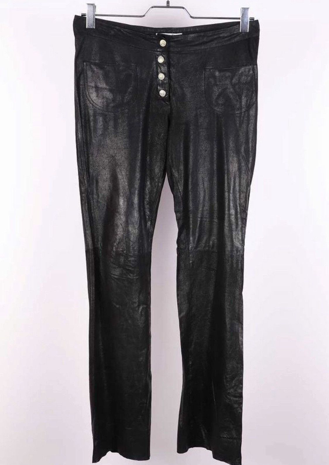 Dior Christian Dior Galliano 2002 Leather Biker Pants Black Rock Size 28" / US 6 / IT 42 - 1 Thumbnail