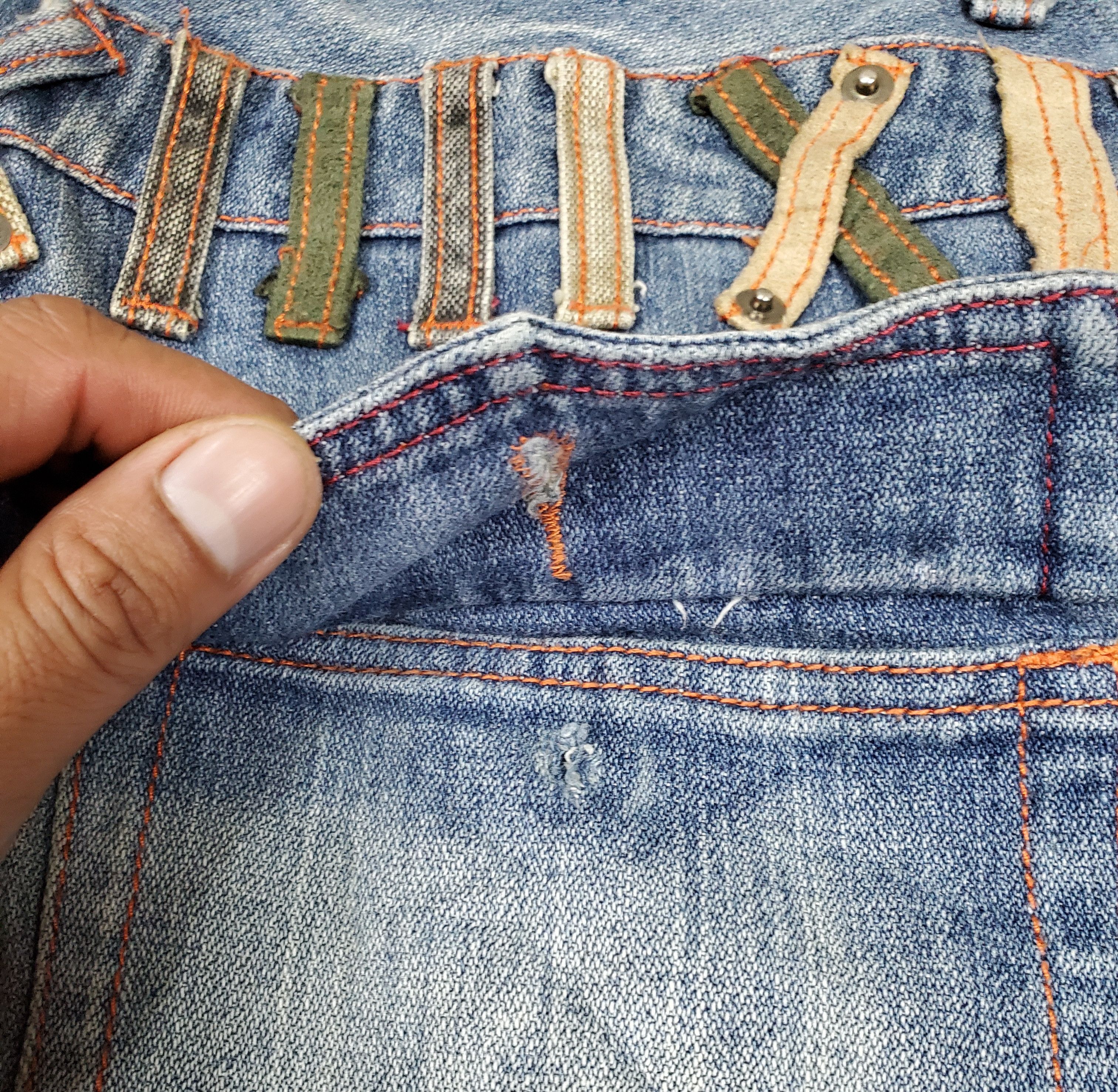 Japanese Brand × Vintage 🔥Vintage Denim Double Waist Rare Design 🔥 Size US 31 - 6 Thumbnail