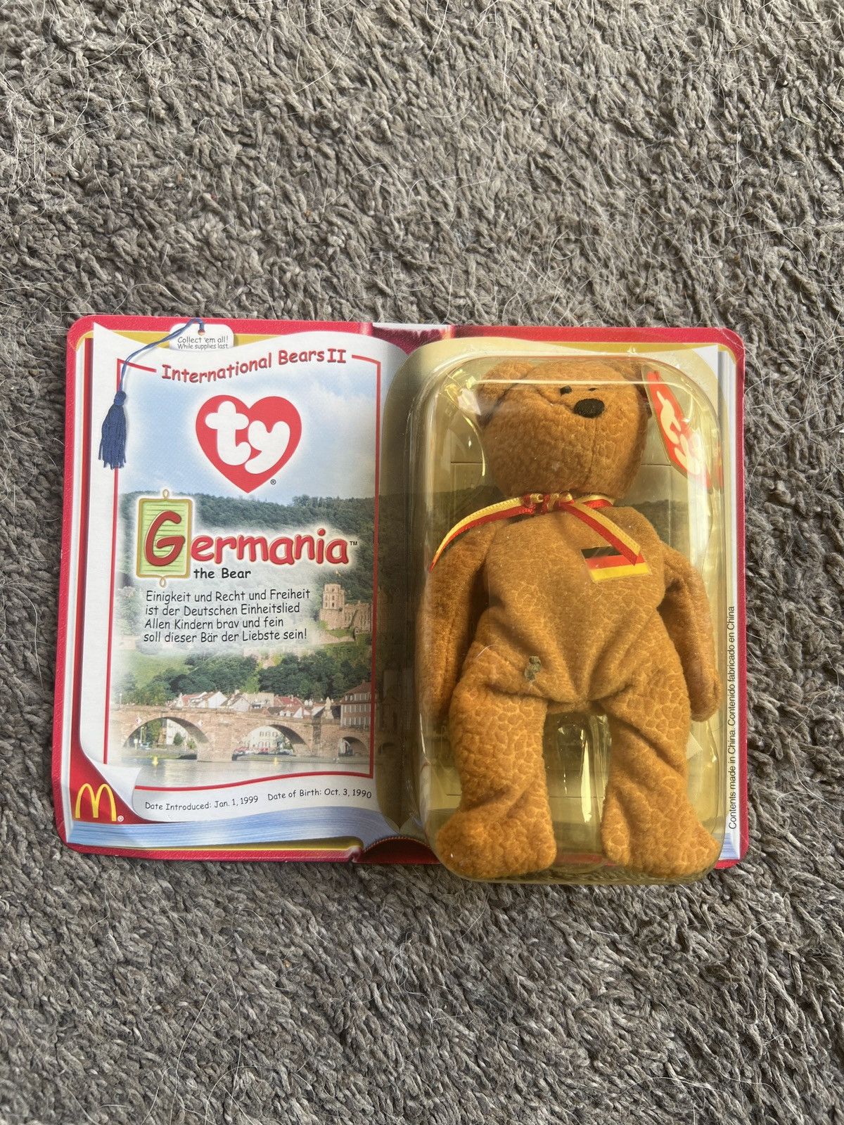 Vintage 2000 McDonald’s Ty Germania The Bear Teenie Beanie Baby Size ONE SIZE - 1 Thumbnail
