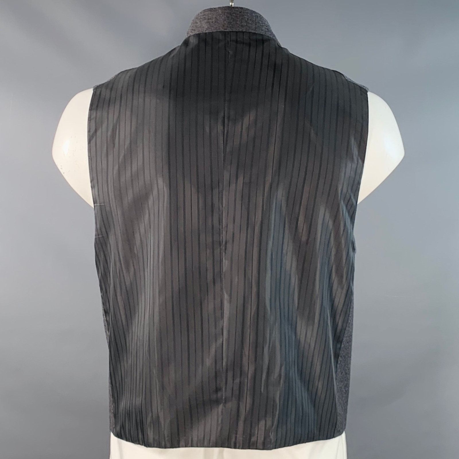 Other ALAN BILZERIAN L Grey Heather Twill Wool Nehru Collar Vest Size 40R - 3 Thumbnail