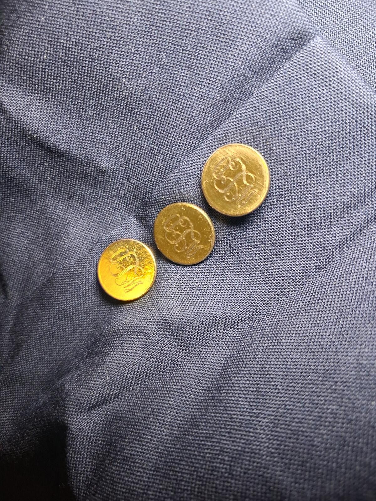 Hart Schaffner Marx Hart Schaffner Marx Blazer Mens 48R Navy Gold Buttons Wool Size 48R - 7 Thumbnail