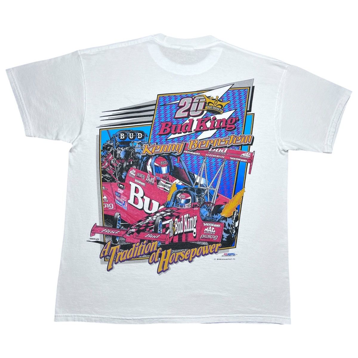 Budweiser Vintage 1998 Budweiser Racing Kenny Bernstein Graphic TShirt Size US L / EU 52-54 / 3 - 1 Thumbnail
