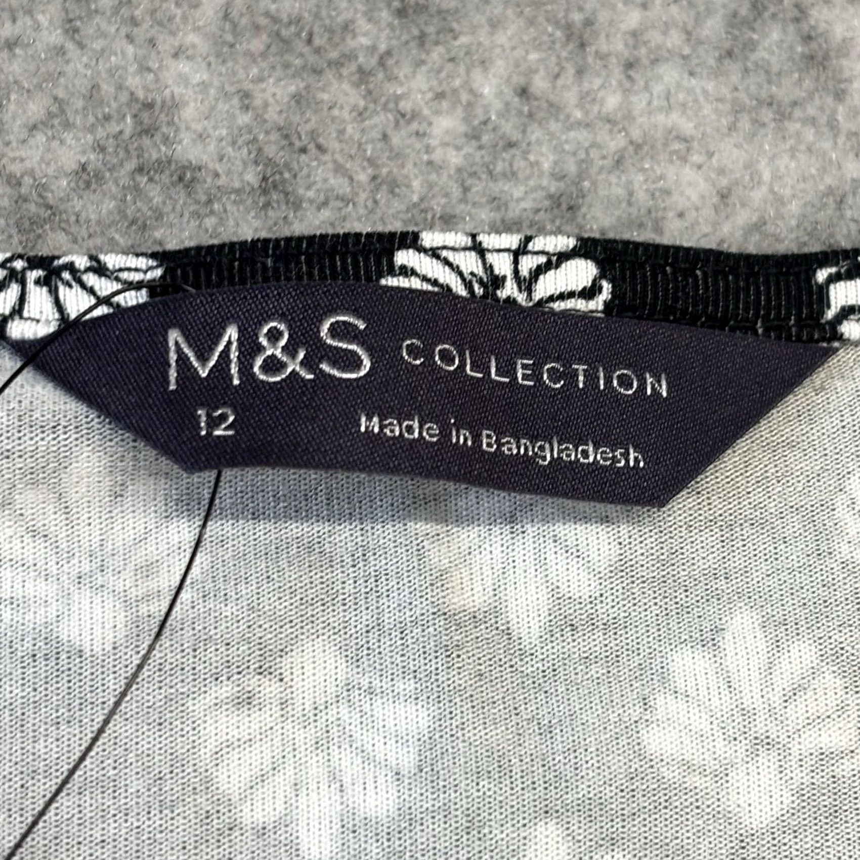 Marks & Spencer VINTAGE? no — M&S Dress UK12 Women’s Long Sleeve Patterned Black White Mix BNWT BS? Size XL / US 12-14 / IT 48-50 - 6 Thumbnail
