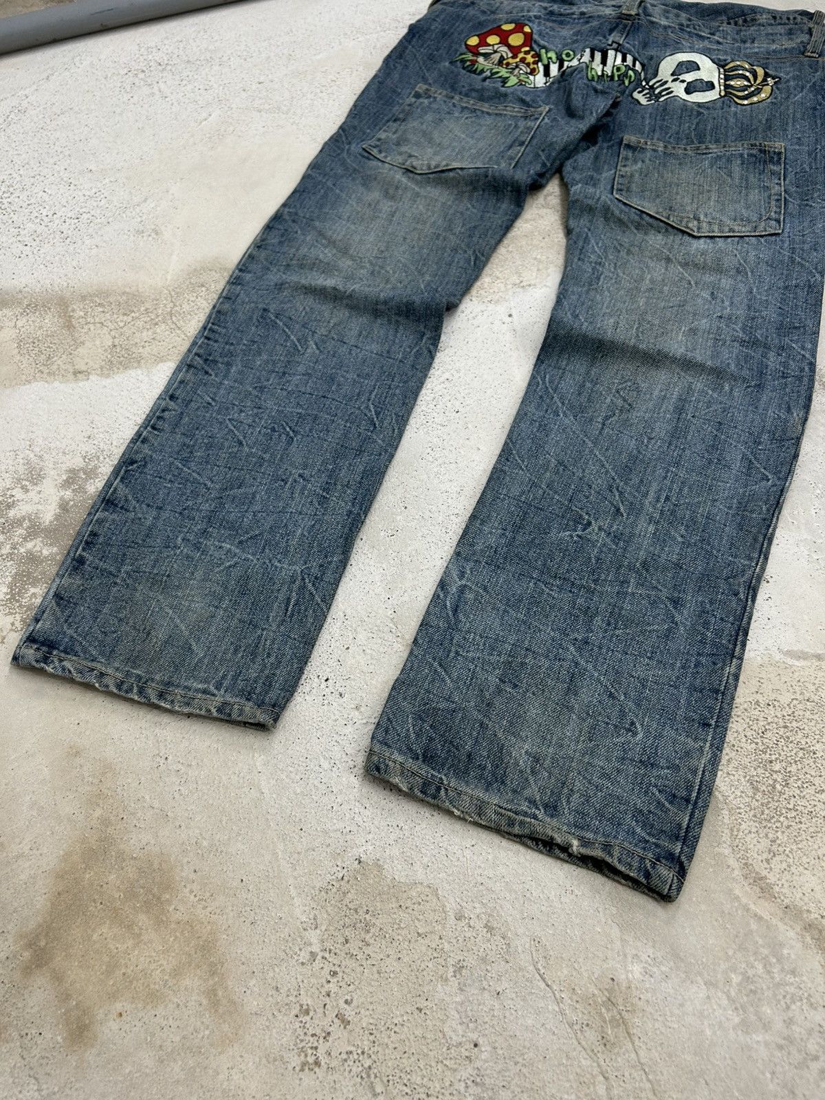 GOSTAR DE FUGA Vintage Funky Fruit Double Waist Distressed Embroidery Size US 32 / EU 48 - 3 Thumbnail