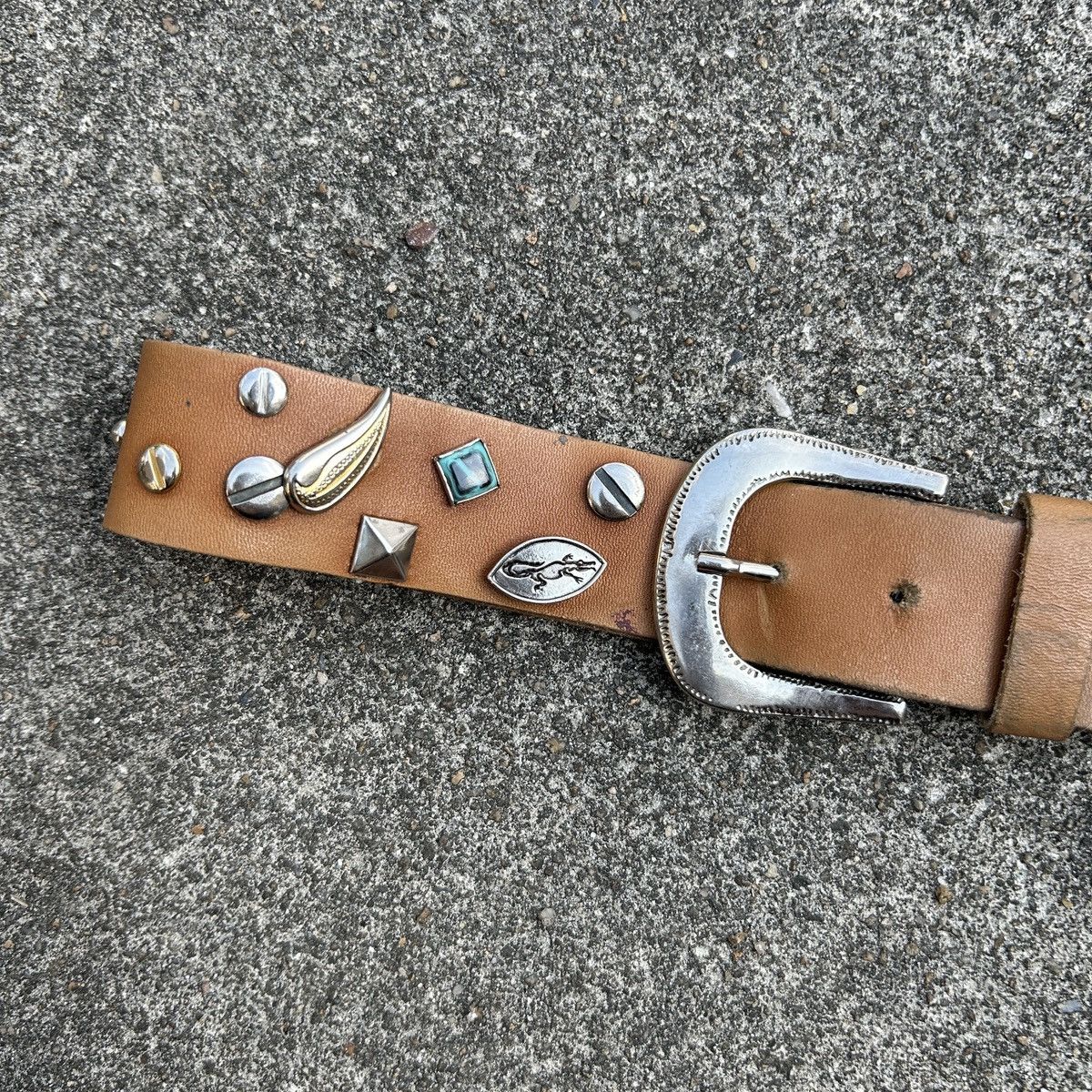 Vintage Vintage studded leather belt (Kapital Style) Size ONE SIZE - 3 Thumbnail