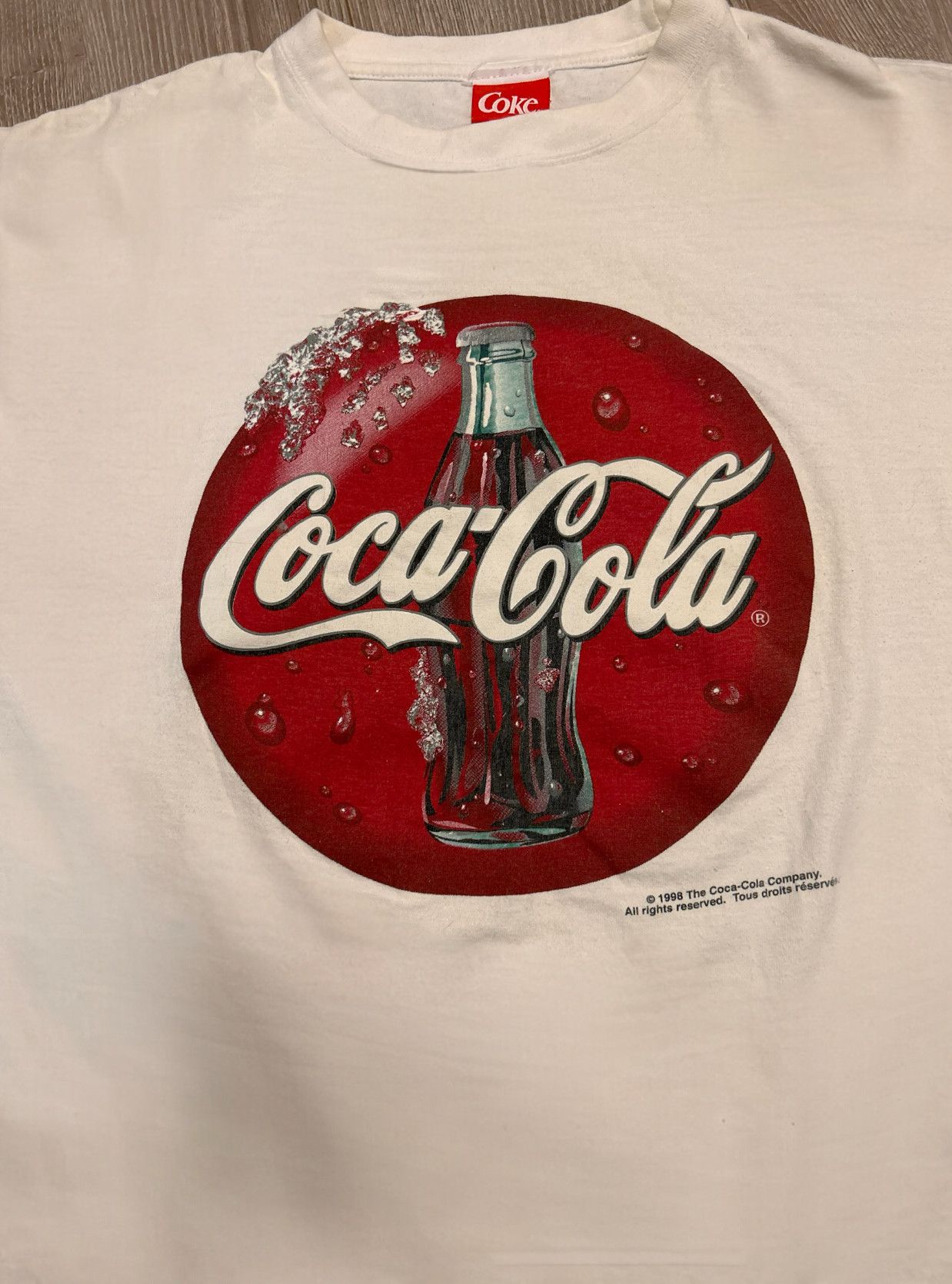Coca Cola 1998 Coca-Cola Promo Dated Tee Pre-Shrunk 100% Cotton Size US L / EU 52-54 / 3 - 1 Thumbnail