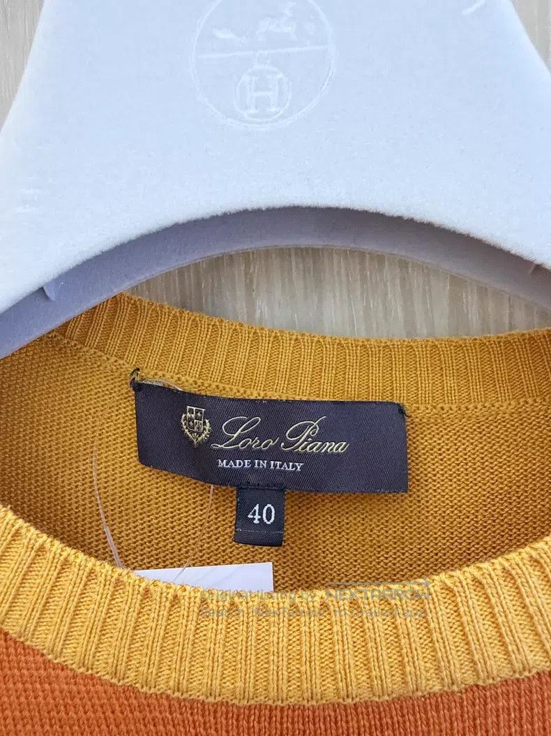 Loro Piana Loro Piana Yellow color block knit short sleeve top, mulbe Size XS / US 0-2 / IT 36-38 - 4 Thumbnail