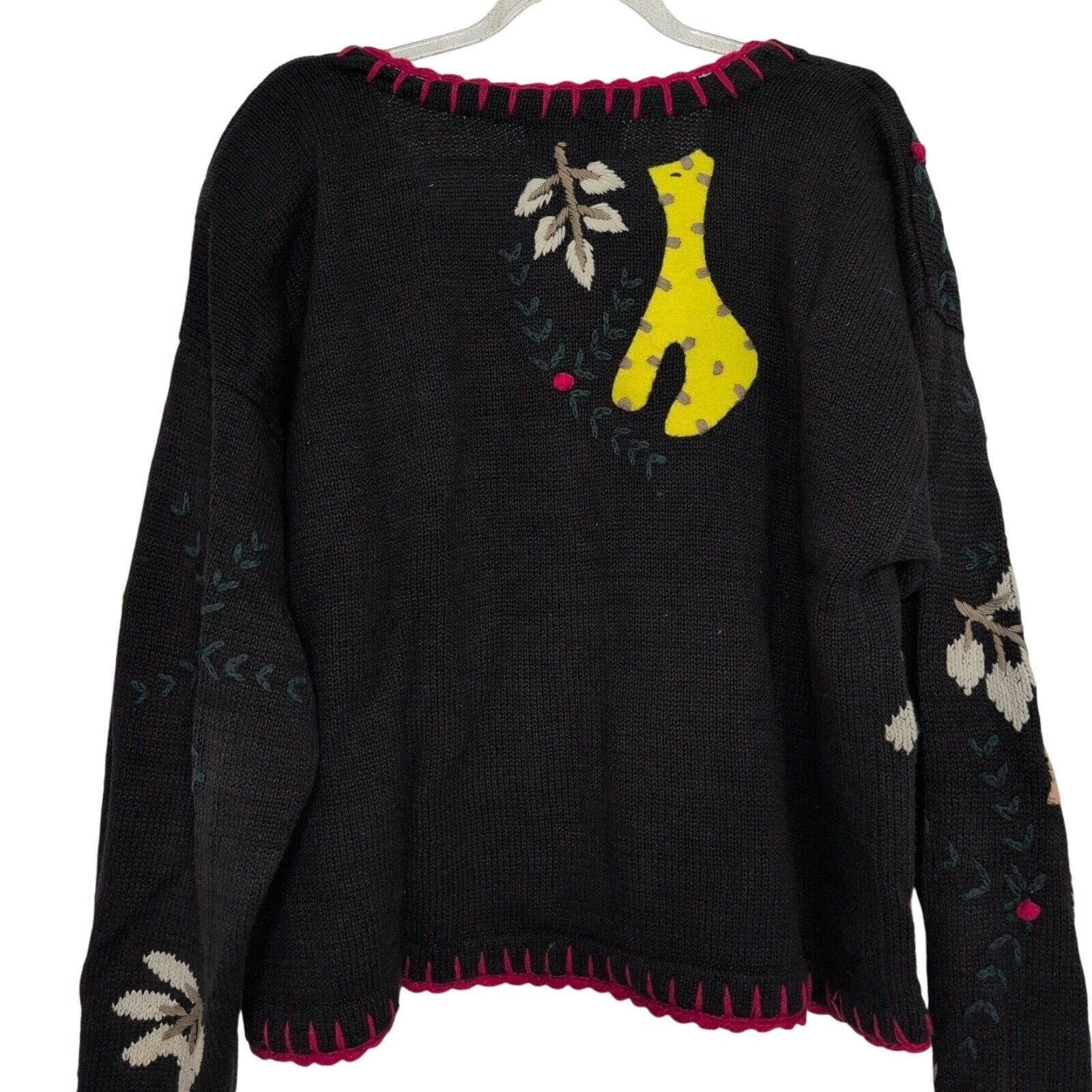 Designer Jodi Blake Zoo Animal Cardigan Womens Size Medium Black Knit Size M / US 6-8 / IT 42-44 - 8 Thumbnail