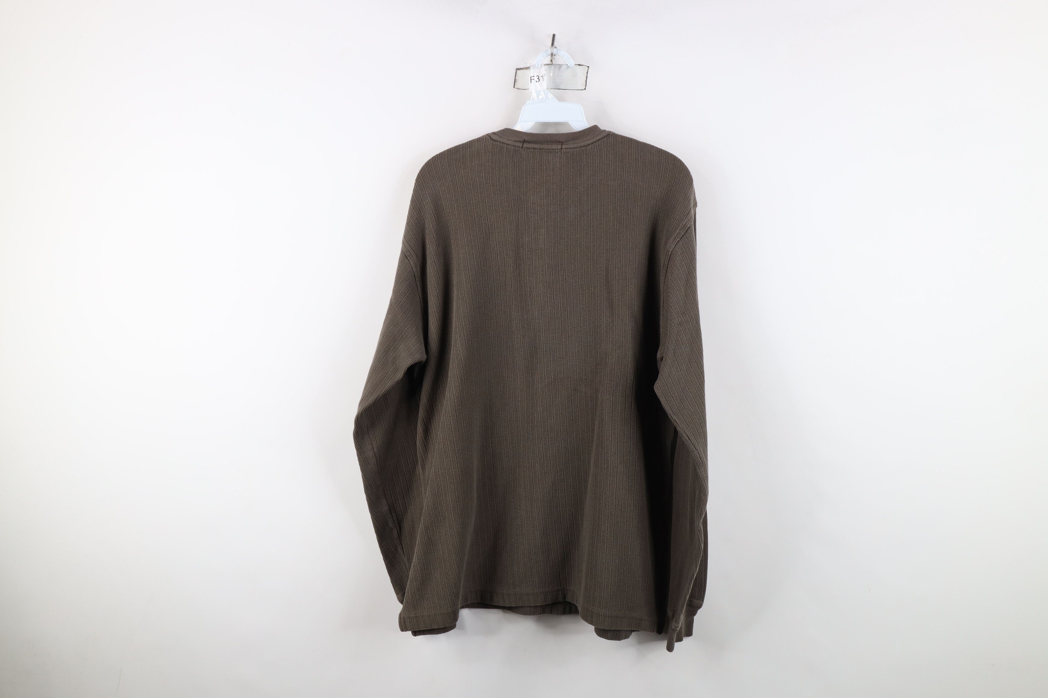 Vintage Vintage 90s Streetwear Ribbed Long Sleeve Henley T-Shirt Size US L / EU 52-54 / 3 - 10 Thumbnail